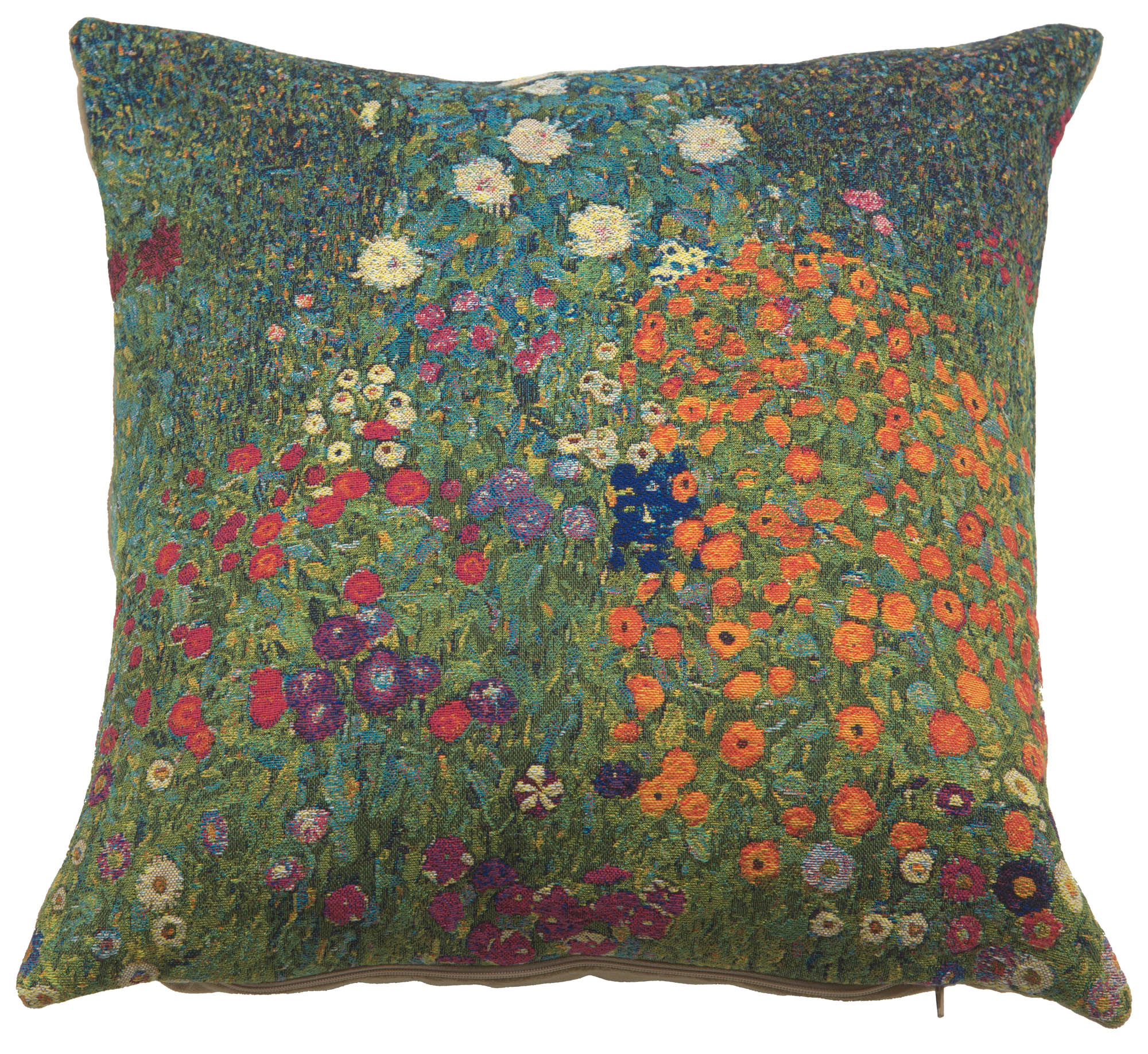 Gustav Klimt Garden Tapestry Pillow Cover 18x18 Inch Cotton Jacquard Woven Cushion Cover