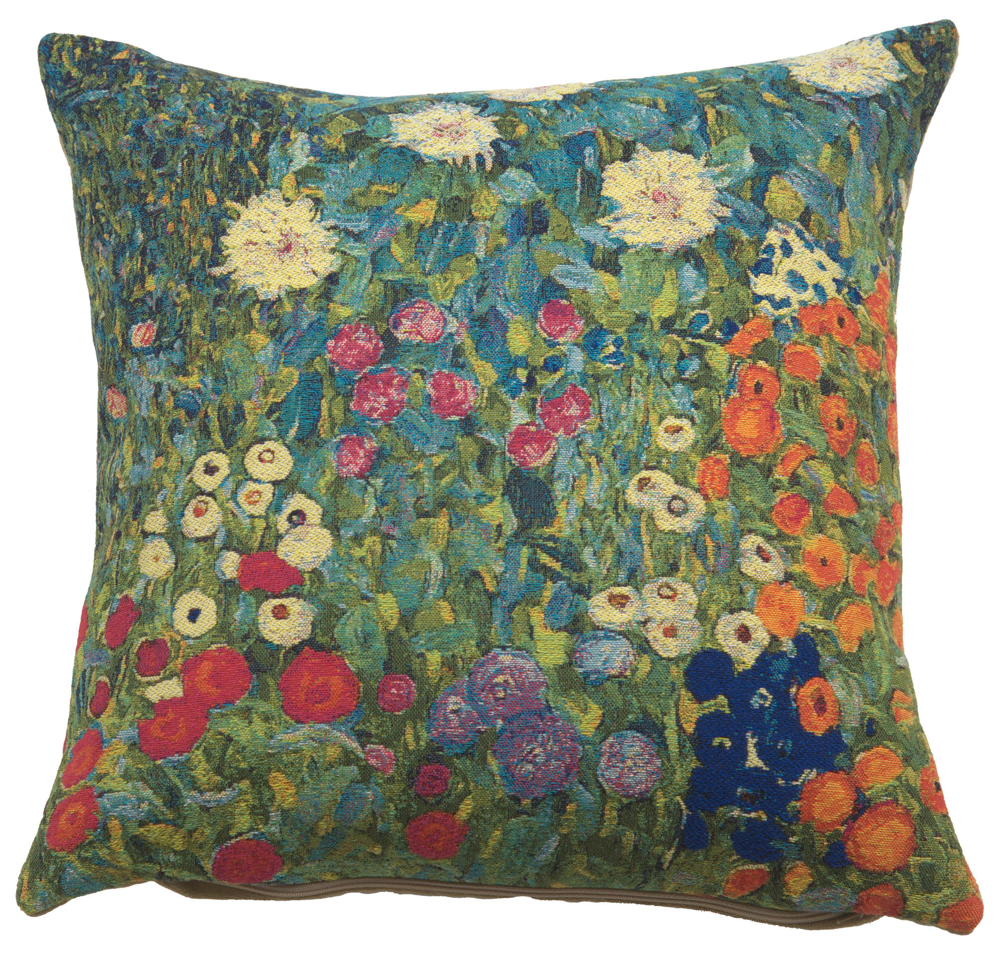 Gustav Klimt Garden Tapestry Pillow Cover 18x18 Inch Cotton Jacquard Woven Cushion Cover