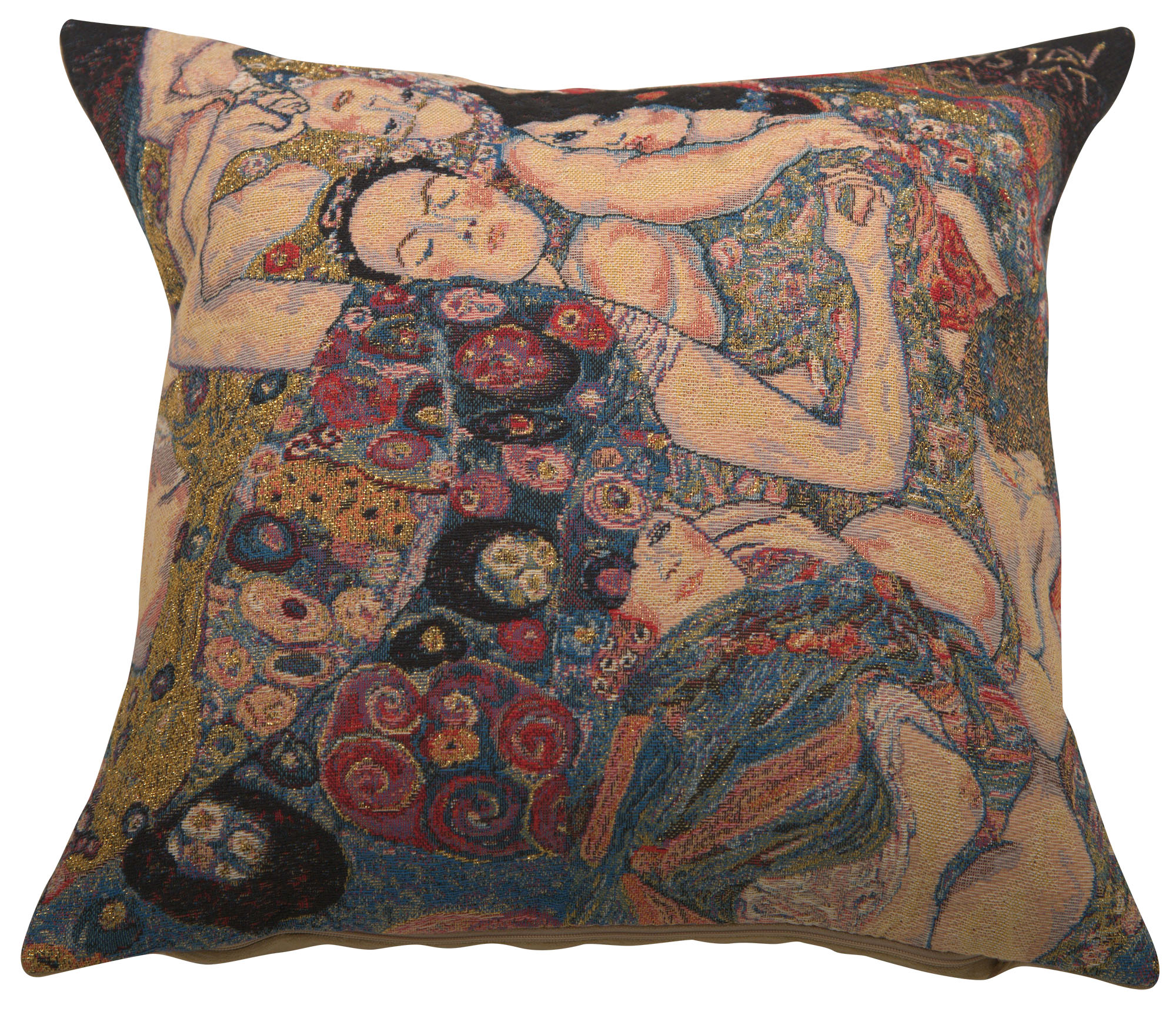 Gustav Klimt The Virgin Tapestry Pillow Cover 18x18 Inch Cotton Jacquard Woven Cushion Cover