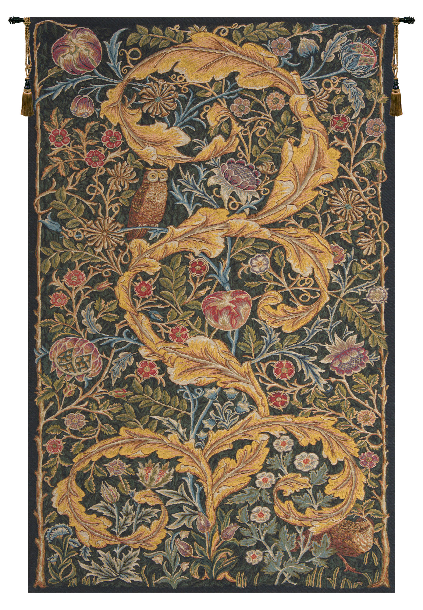 William Morris Owl and Pigeon II Tapestry Wall Hanging 29 x 18 in