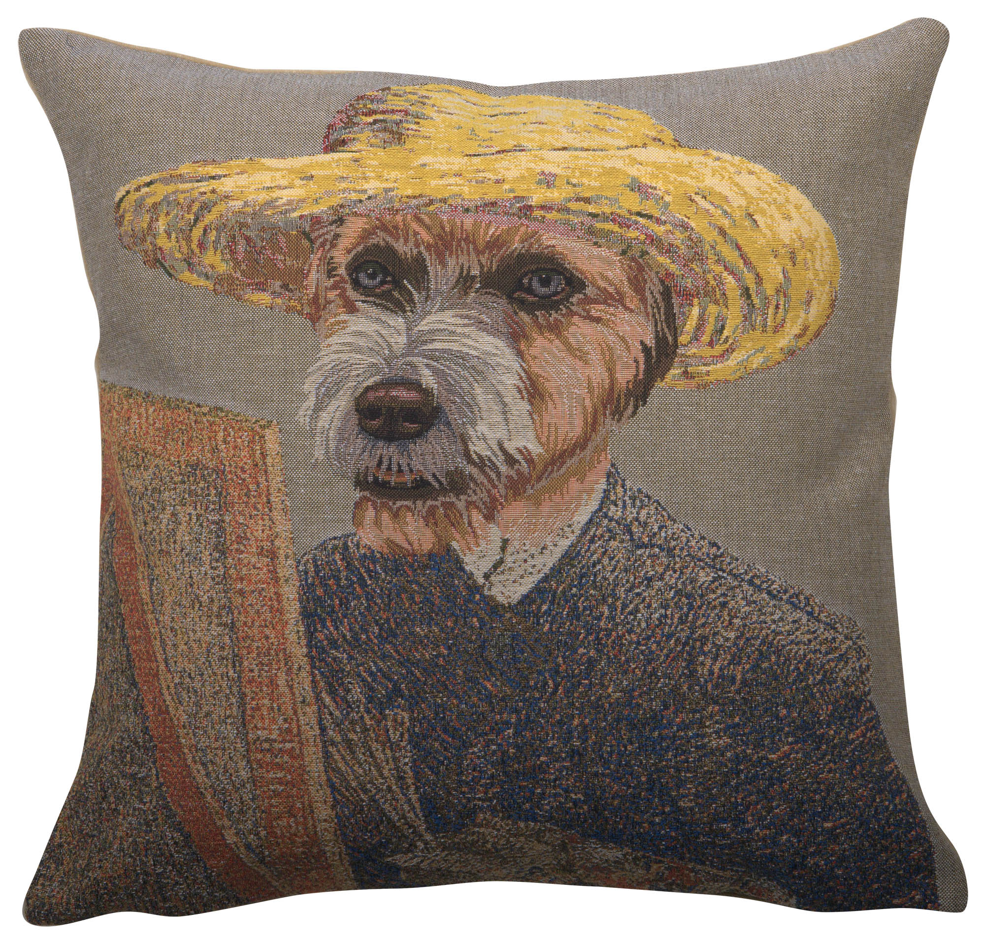 Vincent Van Gogh Dog Tapestry Pillow Cover 18x18 Inch Cotton Jacquard Woven Cushion Cover