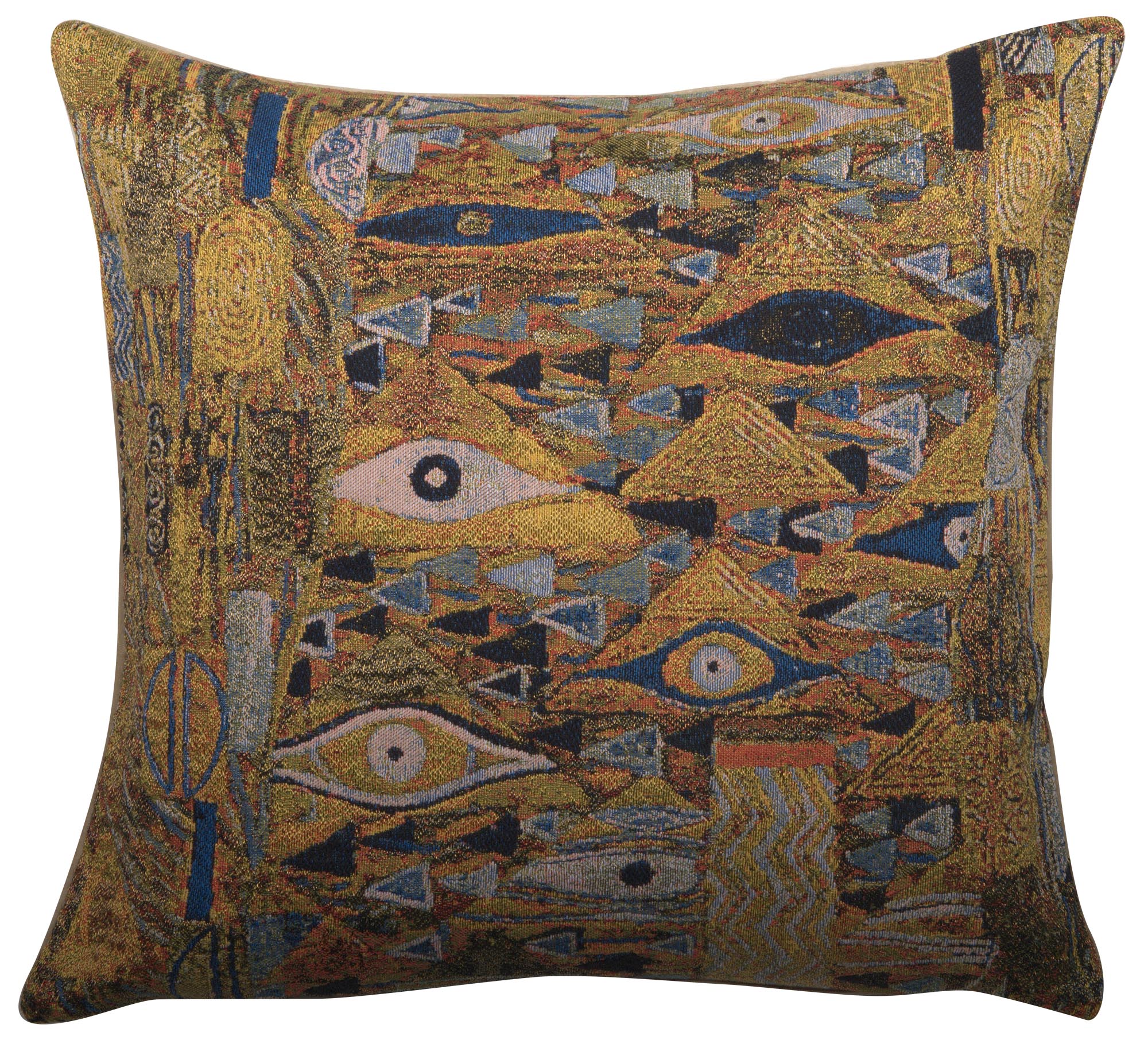 Gustav Klimt Patchwork Tapestry Pillow Cover 18x18 Inch Cotton Jacquard Woven Cushion Cover