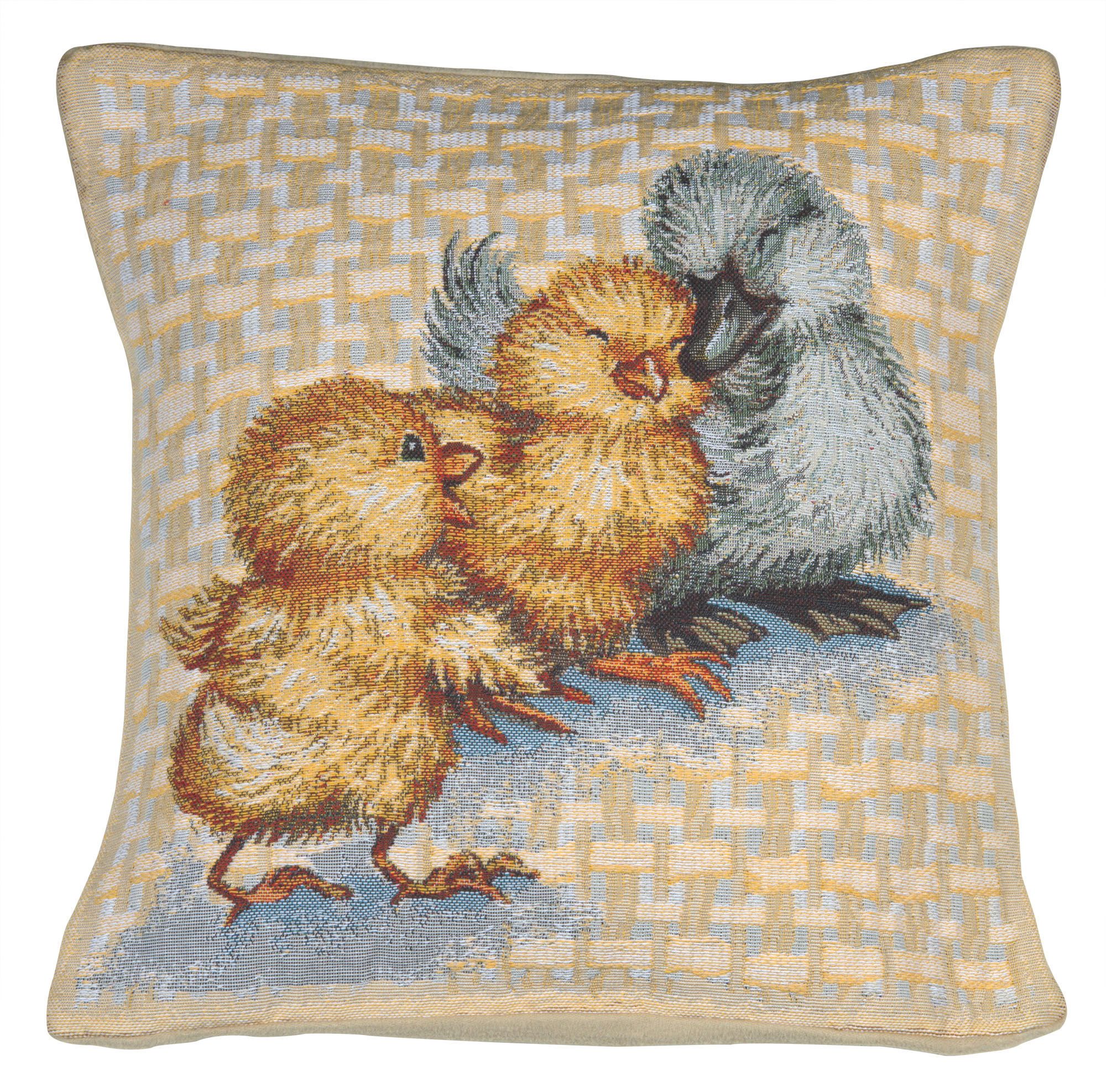 Easter Duck II Belgian Tapestry Pillow Cover 14x14 Inch Cotton Jacquard Woven Cushion Cover