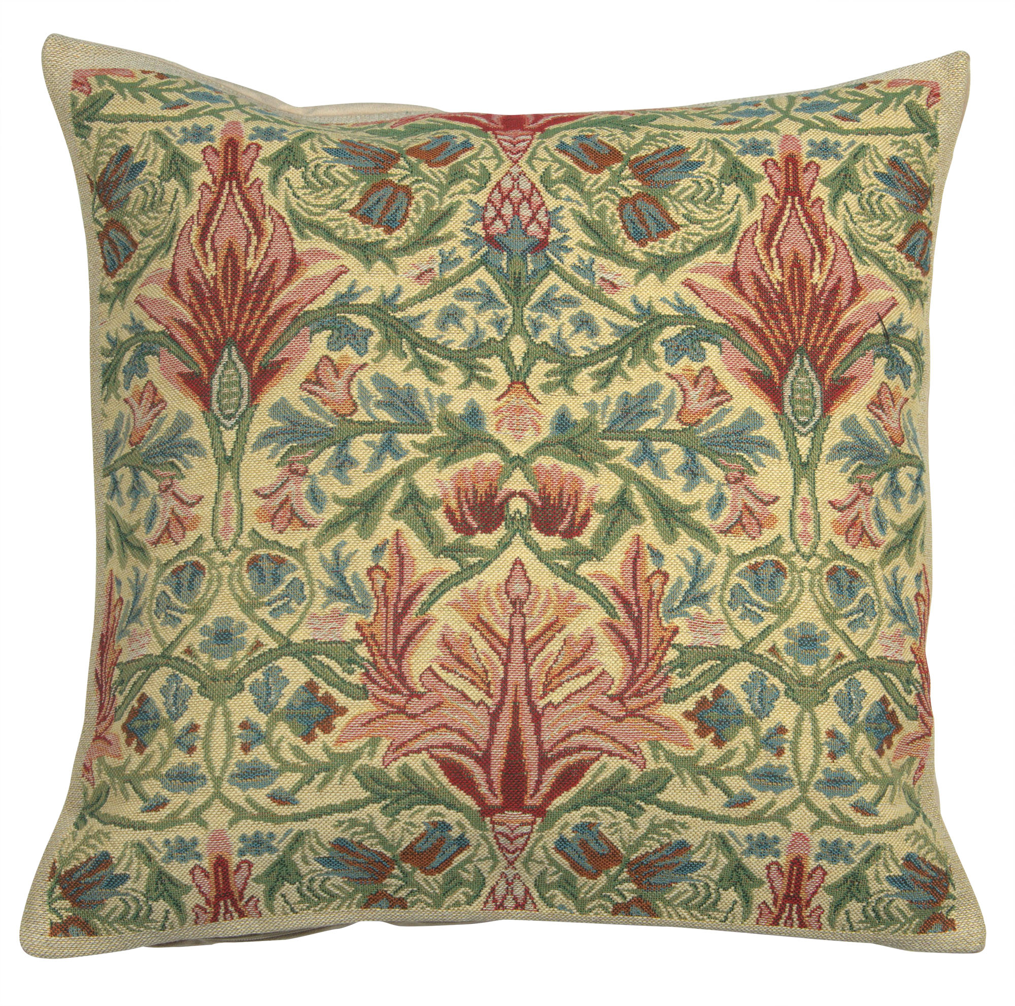Yellow Snakeshead Belgian Tapestry Pillow Cover 16x16 inch Cotton Jacquard Woven Cushion Cover