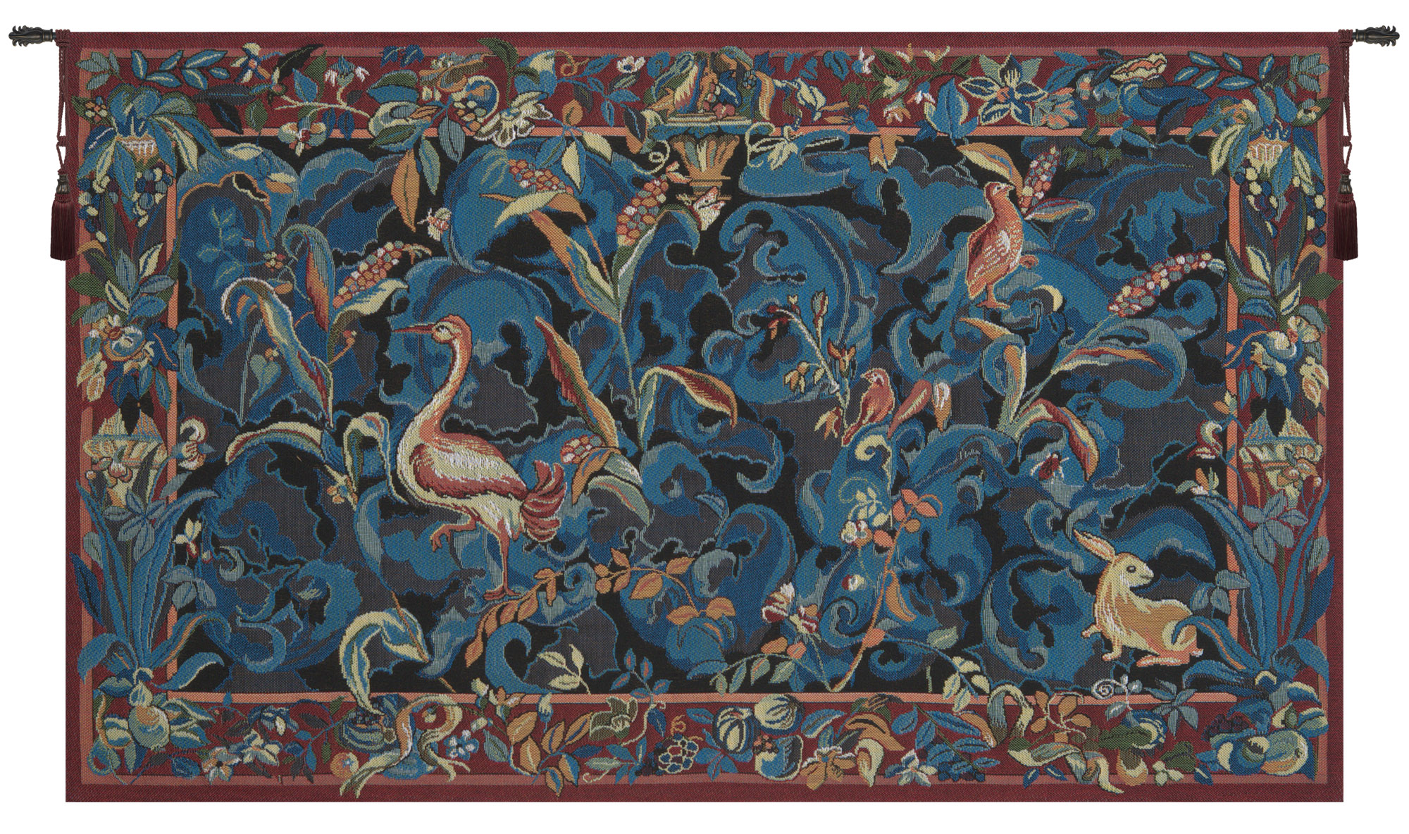 Garden Red Poppies Fine Art Tapestry 34x26