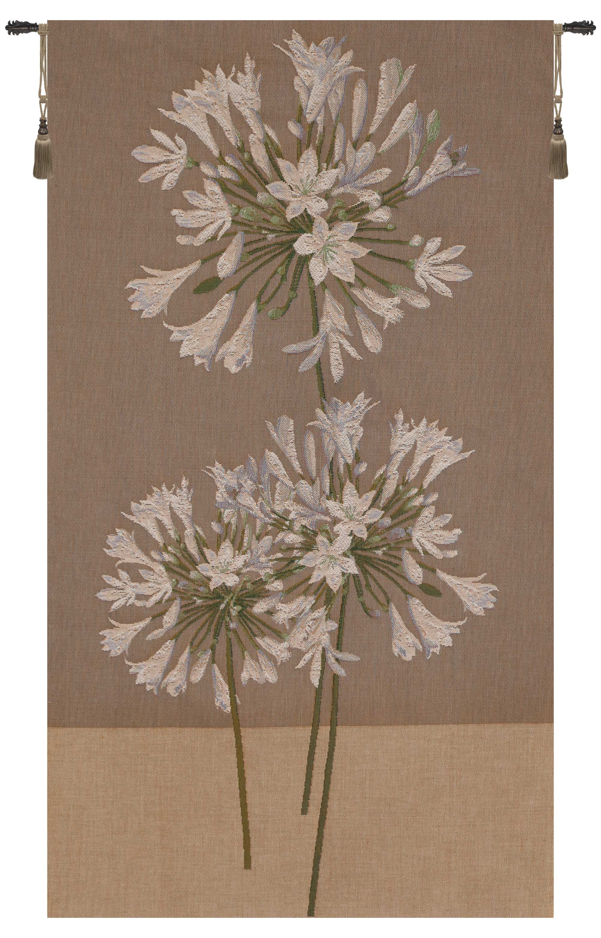 Agapanthe Flower French Tapestry Wall Hanging 34x18 Inch Cotton Jacquard Woven Wall Tapestry