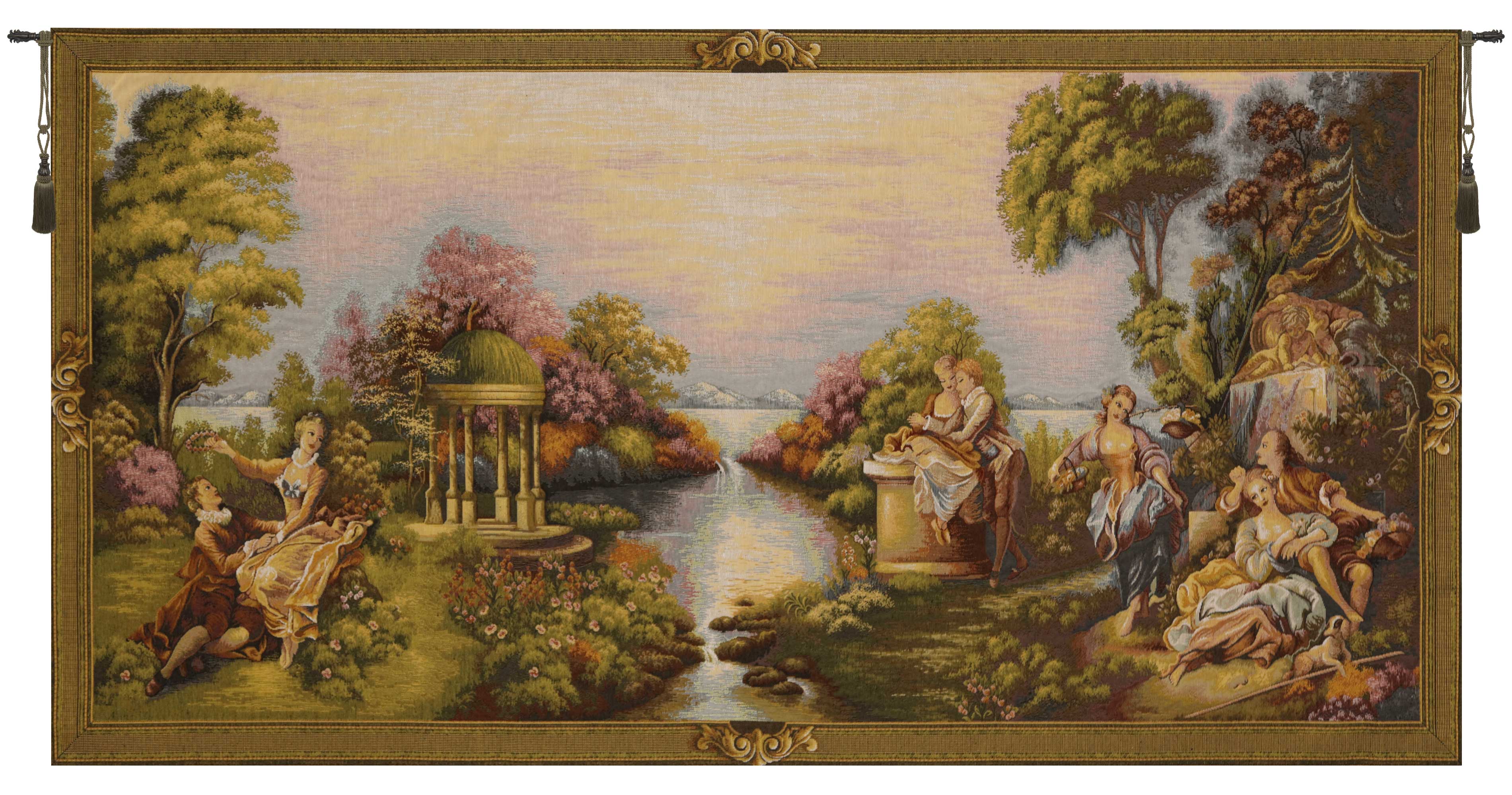 Claude Monet Ali Iris Garden Vintage Tapestry Wall Hanging 27 x 29 in