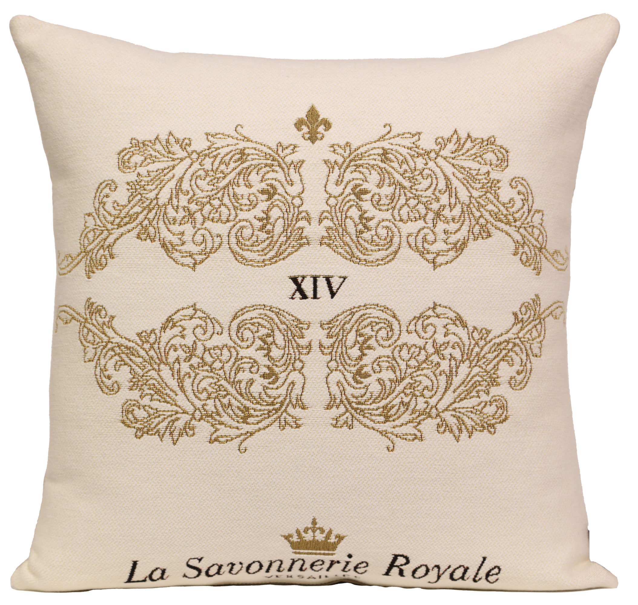 Charles Le Brun Gold Ornament Tapestry Pillow Cover 19x19 Inch Cotton Jacquard Woven Cushion Cover