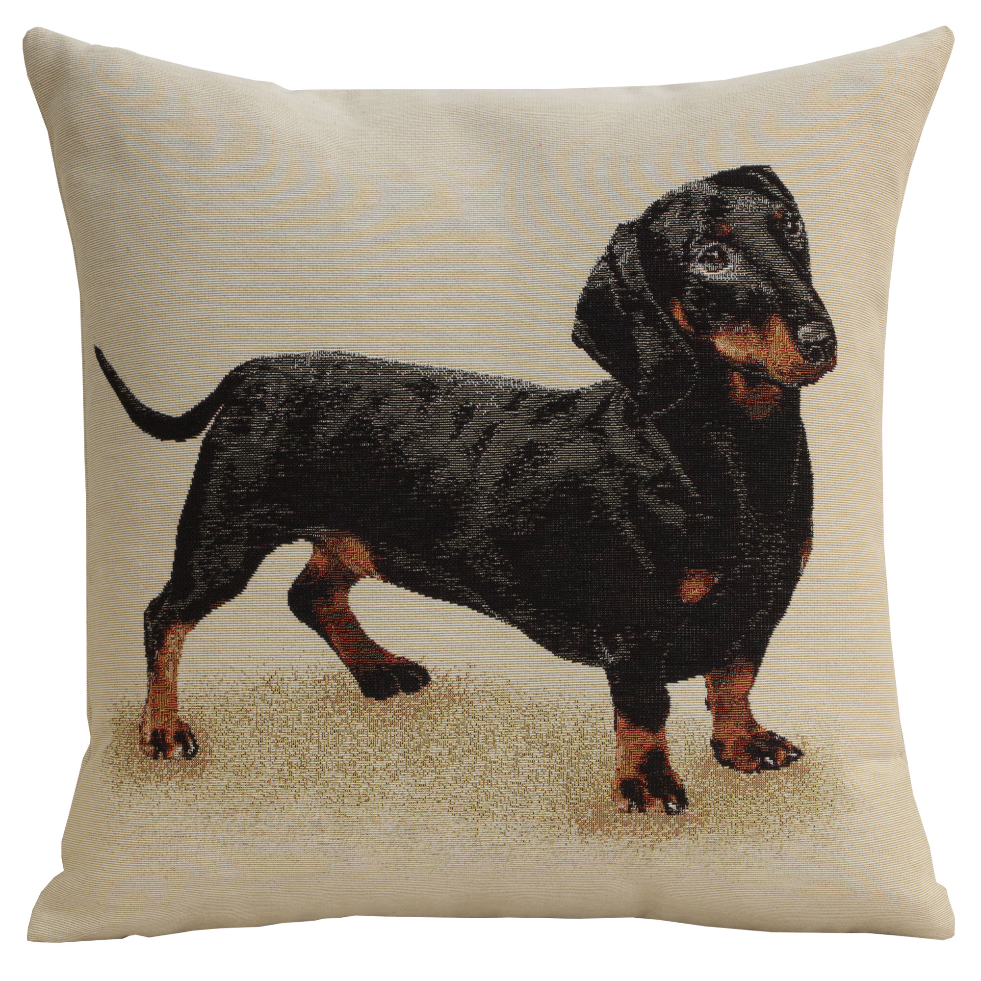 Pickles the Dachshund Tapestry Pillow Cover 18x18 Inch Cotton Jacquard Woven Cushion Cover