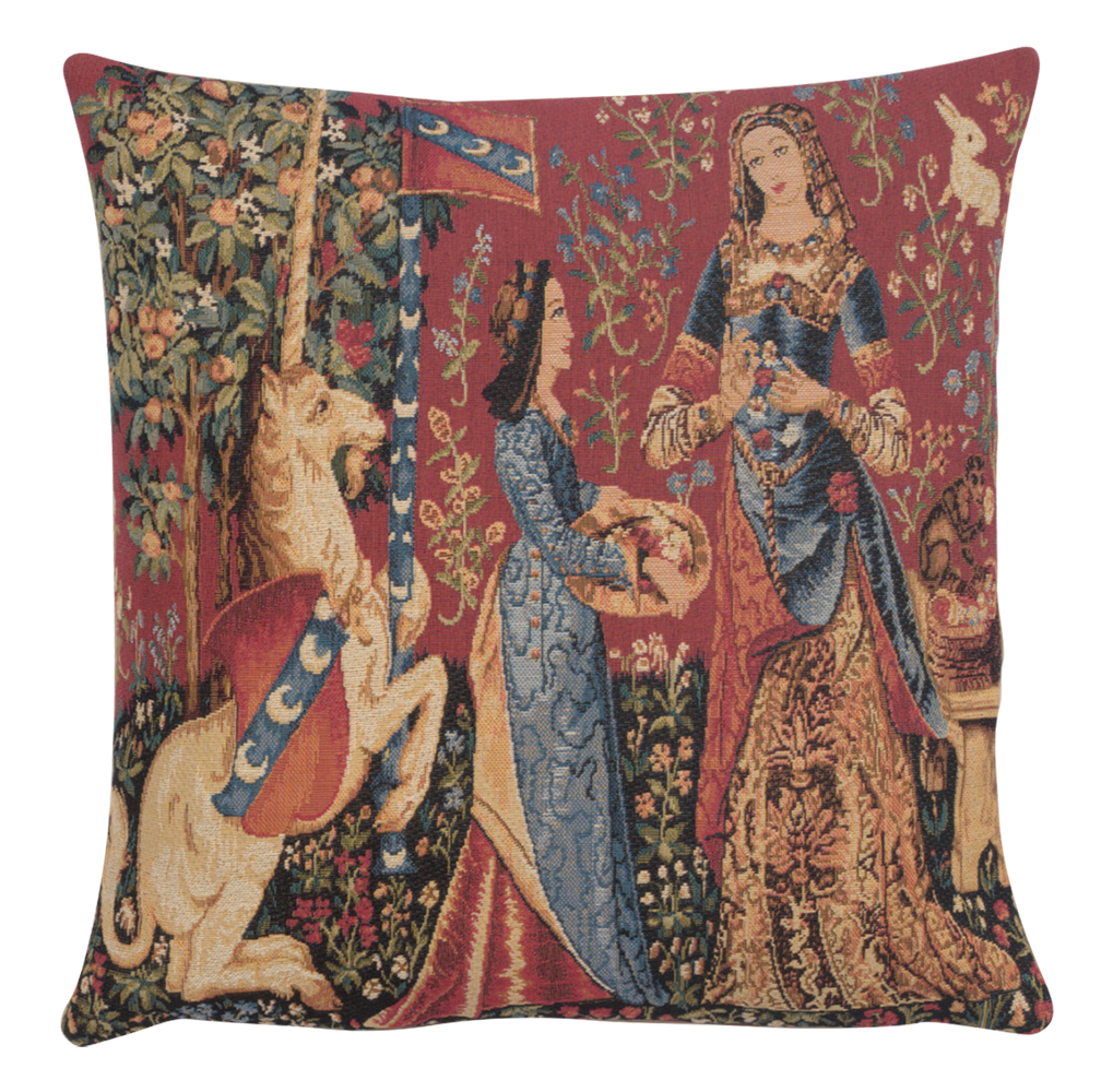 Medieval Vintage Smell Tapestry Pillow Cover 18x18 Inch Cotton Jacquard Woven Cushion Cover