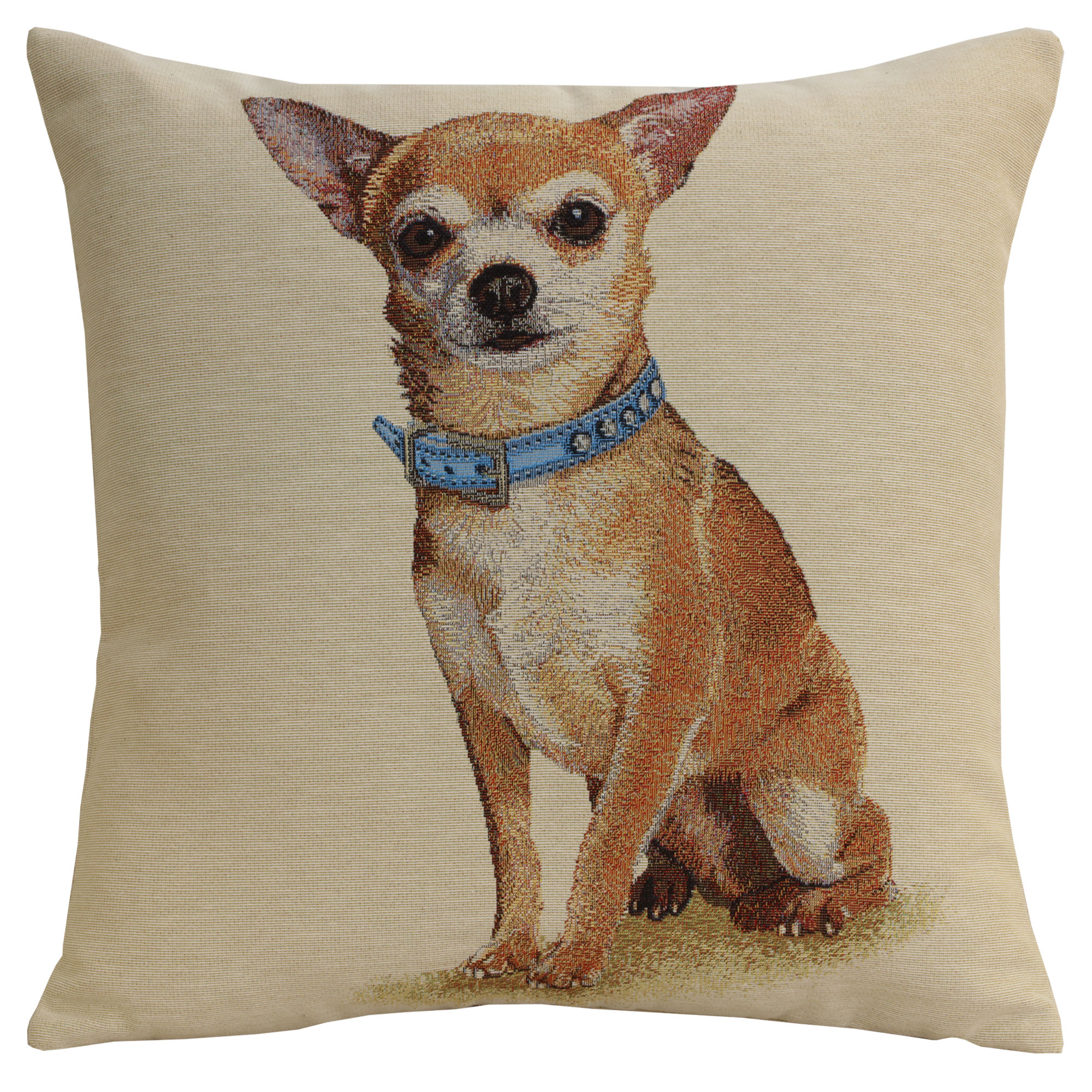 The Chihuahua Tapestry Pillow Cover 18x18 Inch Cotton Jacquard Woven Cushion Cover