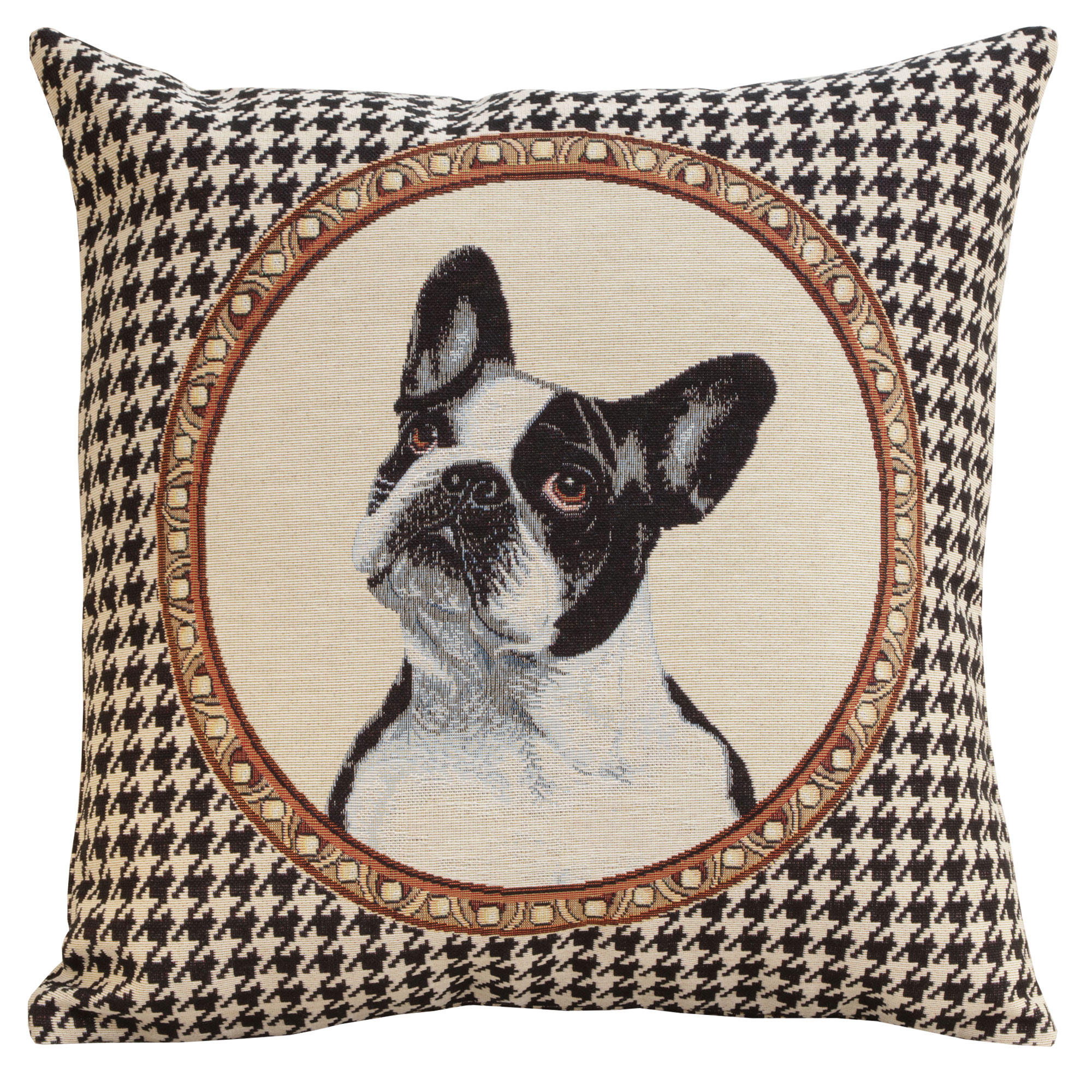 French Bulldog Tapestry Pillow Cover 18x18 Inch Cotton Jacquard Woven Cushion Cover