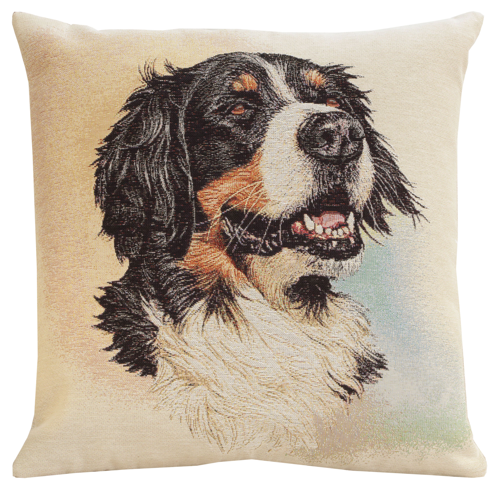 Bernese Mountain Dog Tapestry Pillow Cover 18x18 Inch Cotton Jacquard Woven Cushion Cover