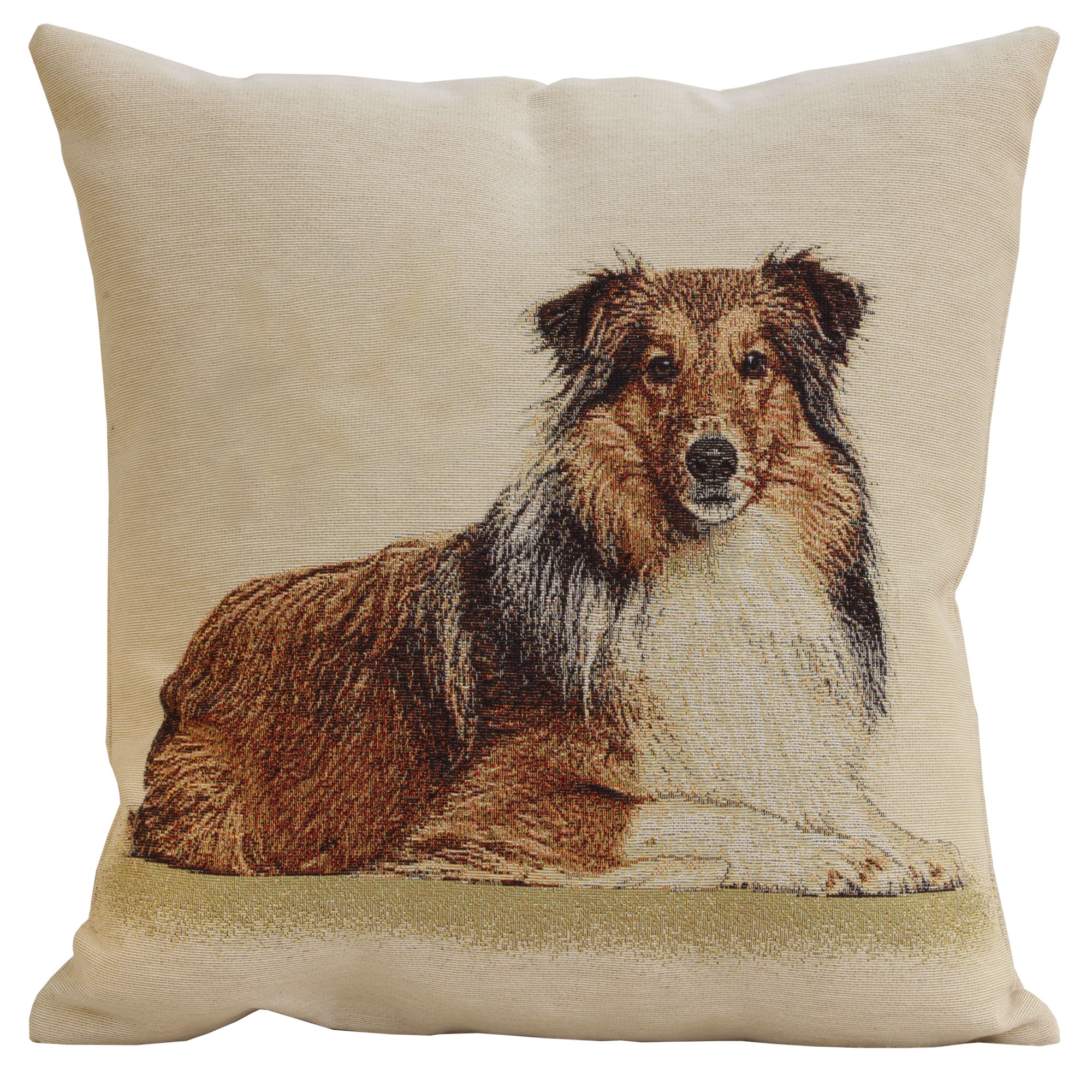 Lassie Tapestry Pillow Cover 18x18 Inch Cotton Jacquard Woven Cushion Cover