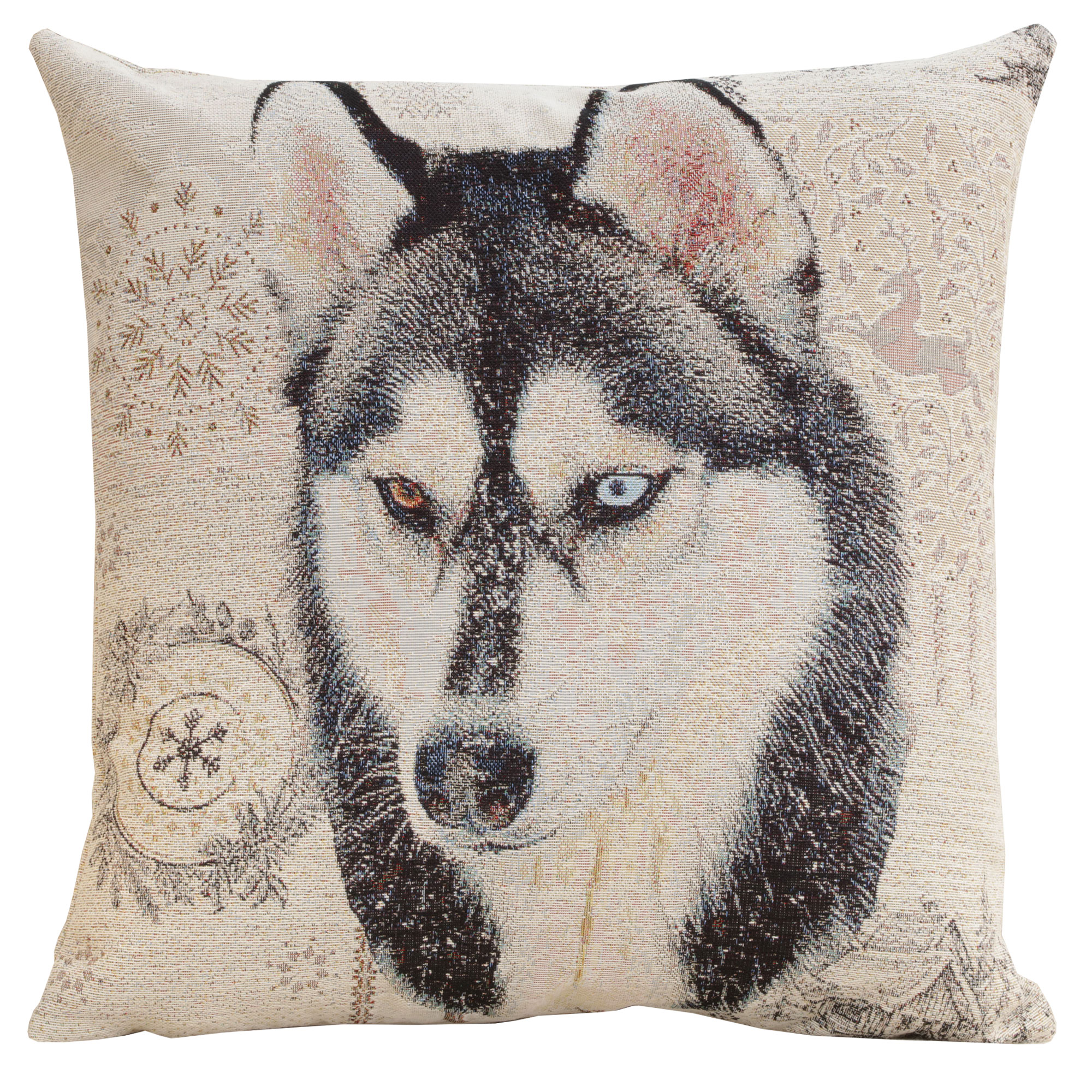 Husky Tapestry Pillow Cover 18x18 Inch Cotton Jacquard Woven Cushion Cover