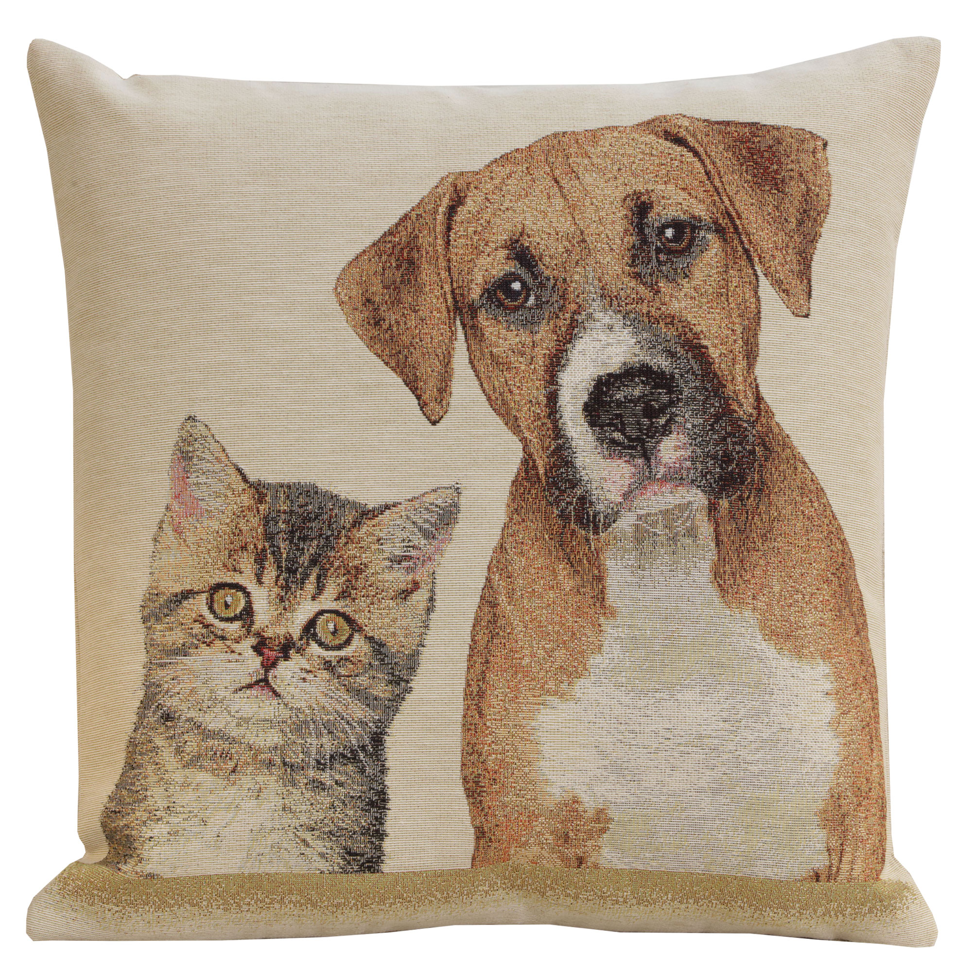 Besties Tapestry Pillow Cover 18x18 Inch Cotton Jacquard Woven Cushion Cover