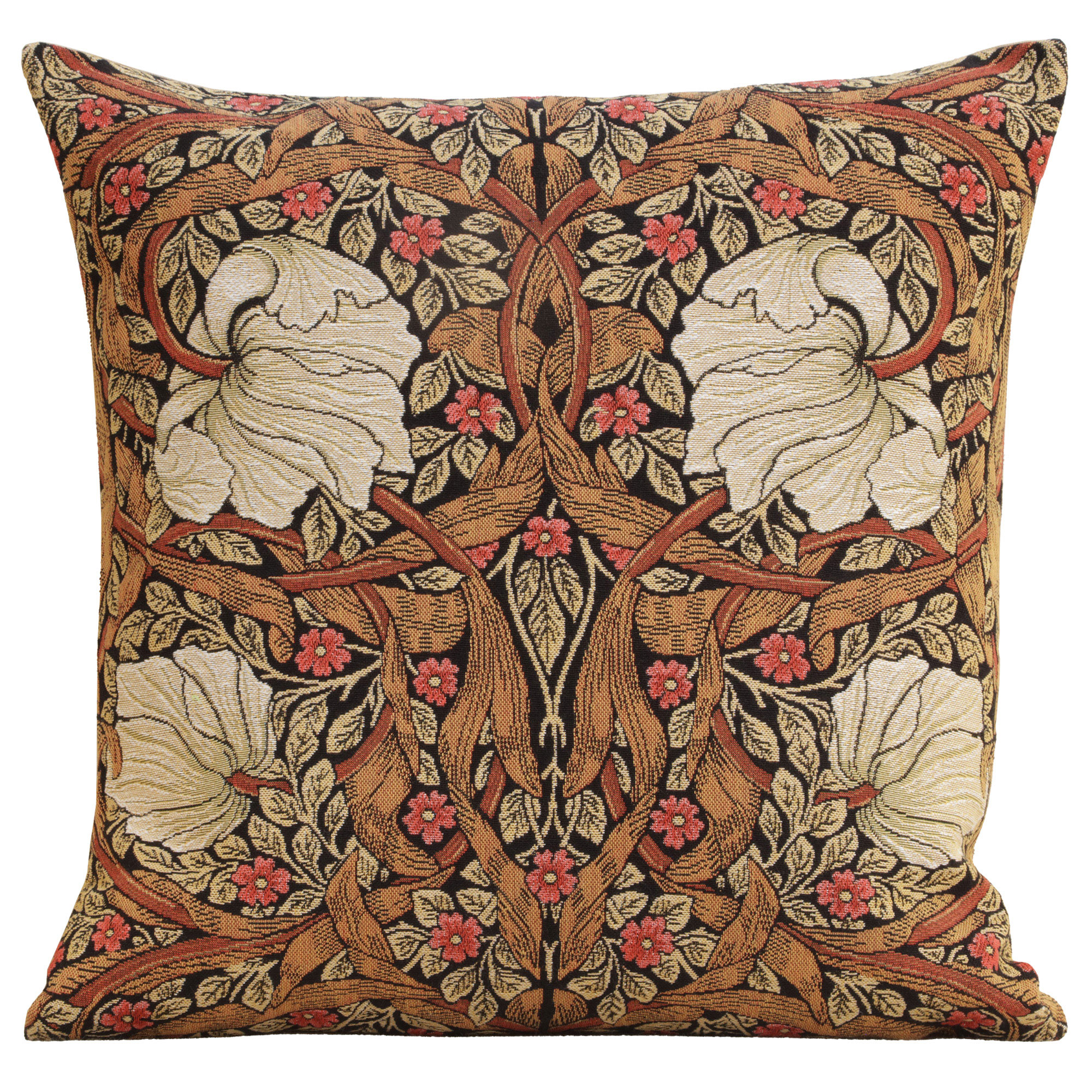 Pimpernel Tobacco Brown Belgian Tapestry Pillow Cover 18x18 inch 100% Cotton Belgian Jacquard Woven Cushion Cover