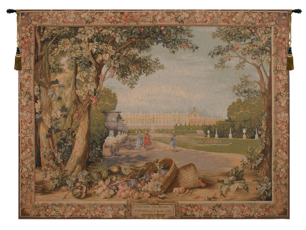 Charles le Brun Versailles III Tapestry Wall Hanging 43 x 58 in Jacquard Woven French Palace Wall Art