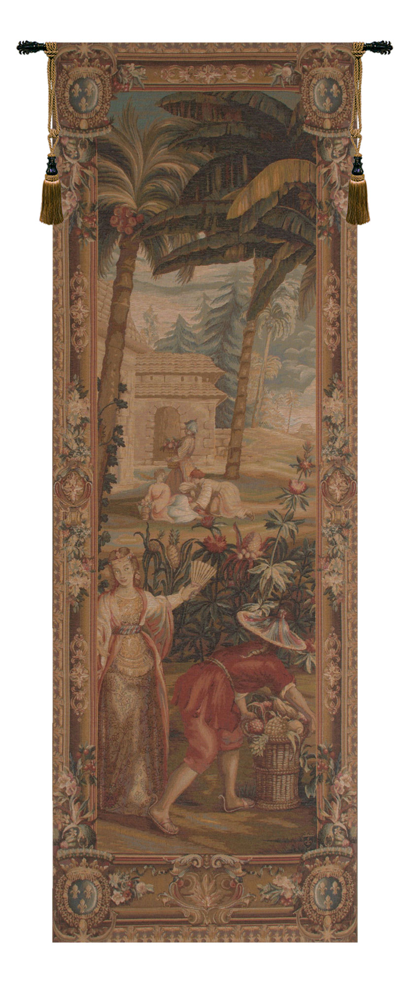Port R. Des Ananas G Left Floral Tapestry Wall Hanging 87 x 29 in Jacquard Woven Pineapple Botanical Wall Art