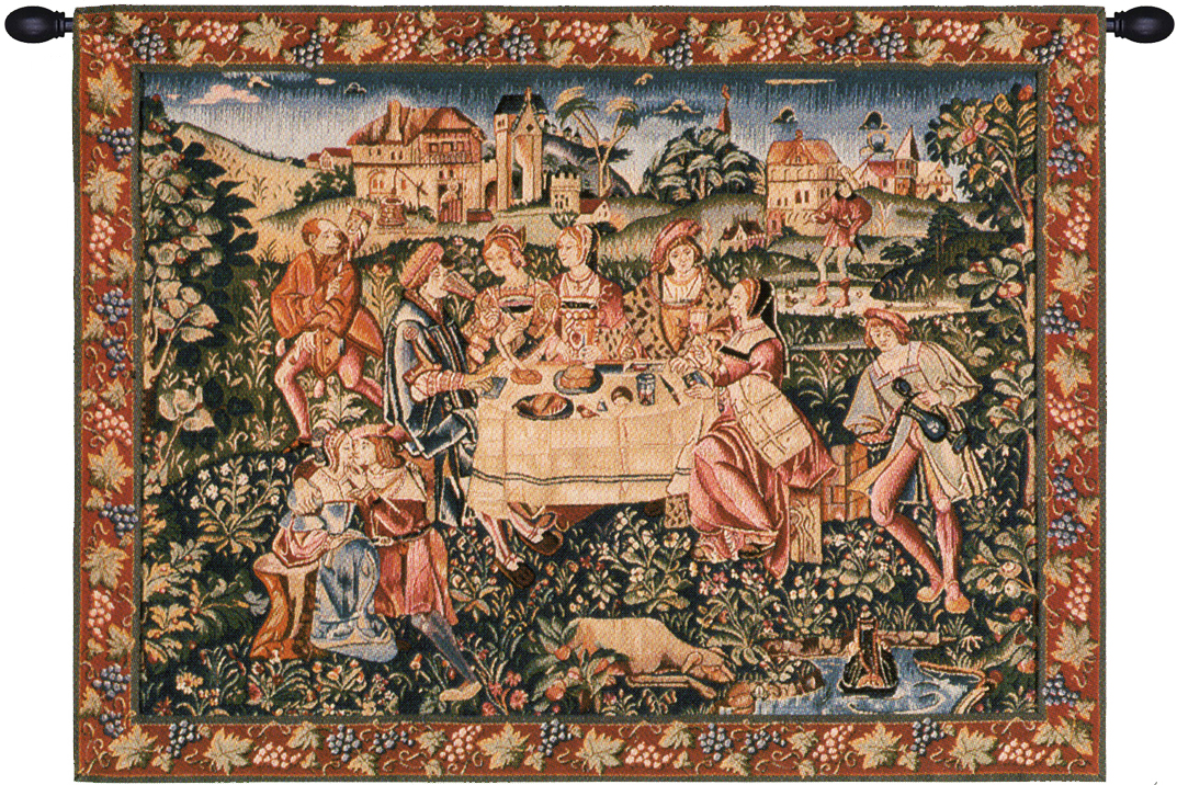 Medieval The Feast Tapestry Wall Hanging 24 x 31 in