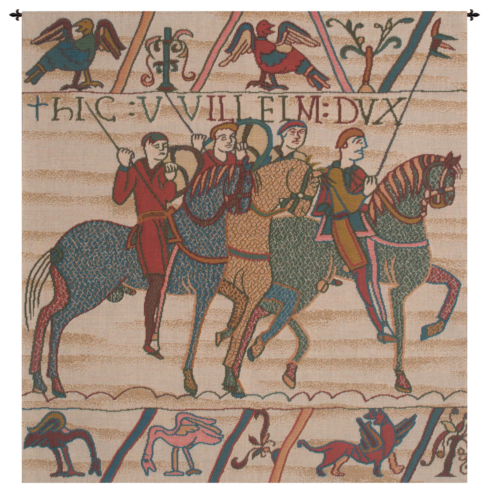 Bayeux Duke William Departs Vintage Tapestry Wall Hanging 29 x 27 in