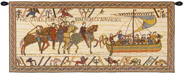 William Embarks With Border French Tapestry Wall Hanging 25 X 55 Inch Viscose Cotton And Polyester Blend