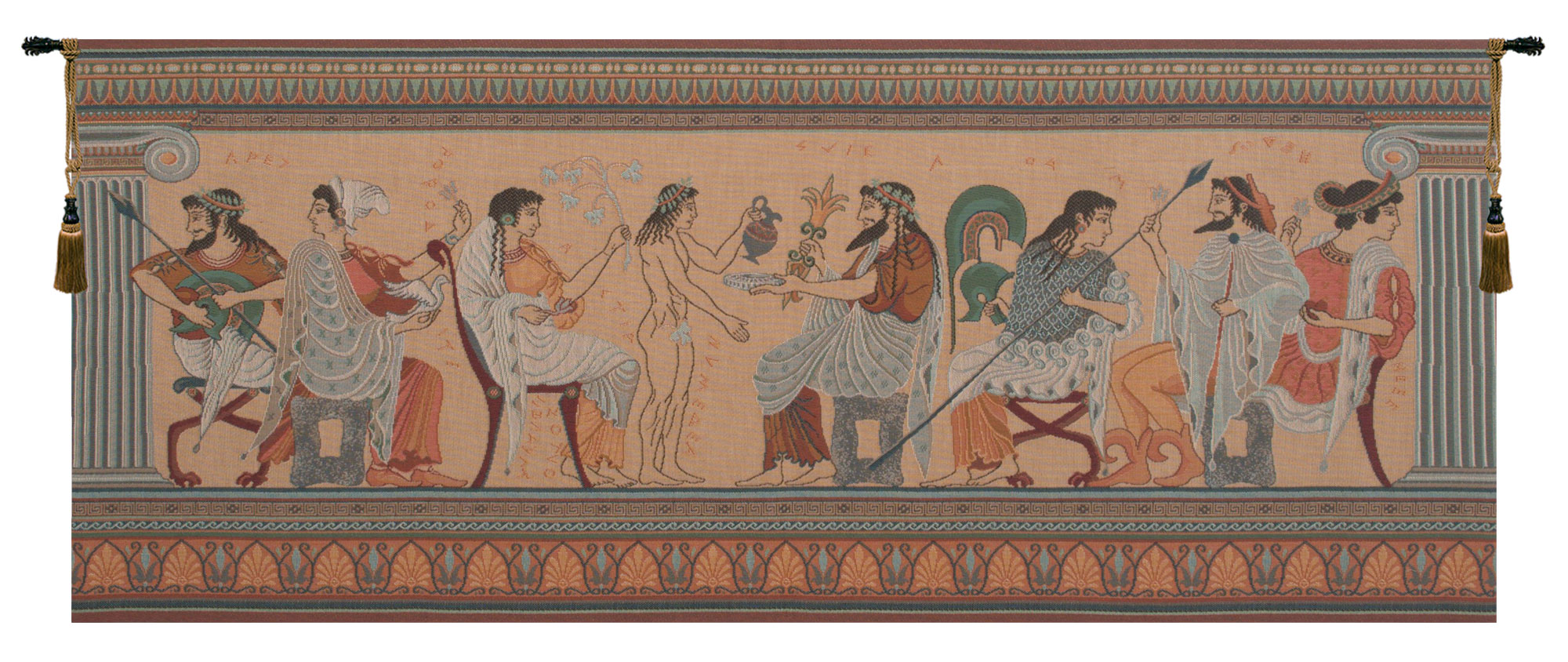 Olympians French Tapestry Wall Art Hanging For Home Decor (New) 19x46 inch