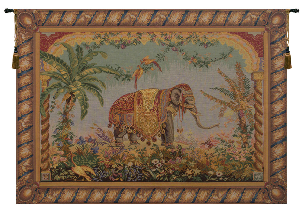 Jean Baptiste Huet Le Elephant Vintage Tapestry Wall Hanging 41 x 58 in