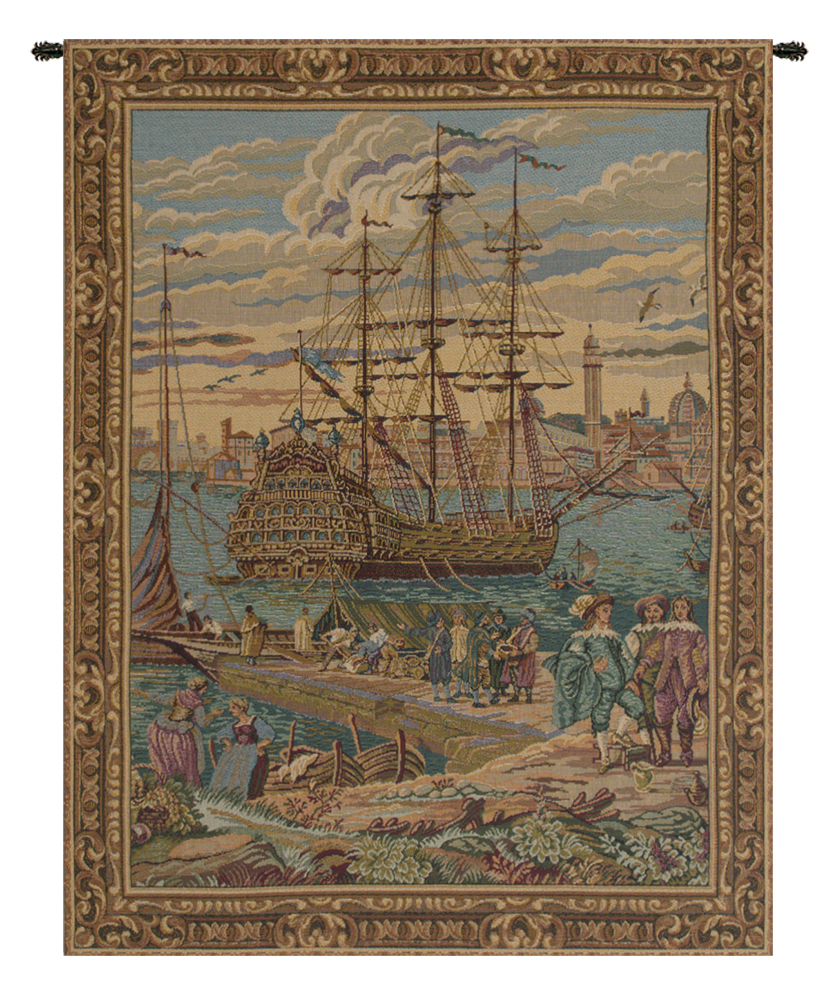 Francesco Guardi Galleon Guardi Decorative Tapestry Wall Hanging 26 x 21 in