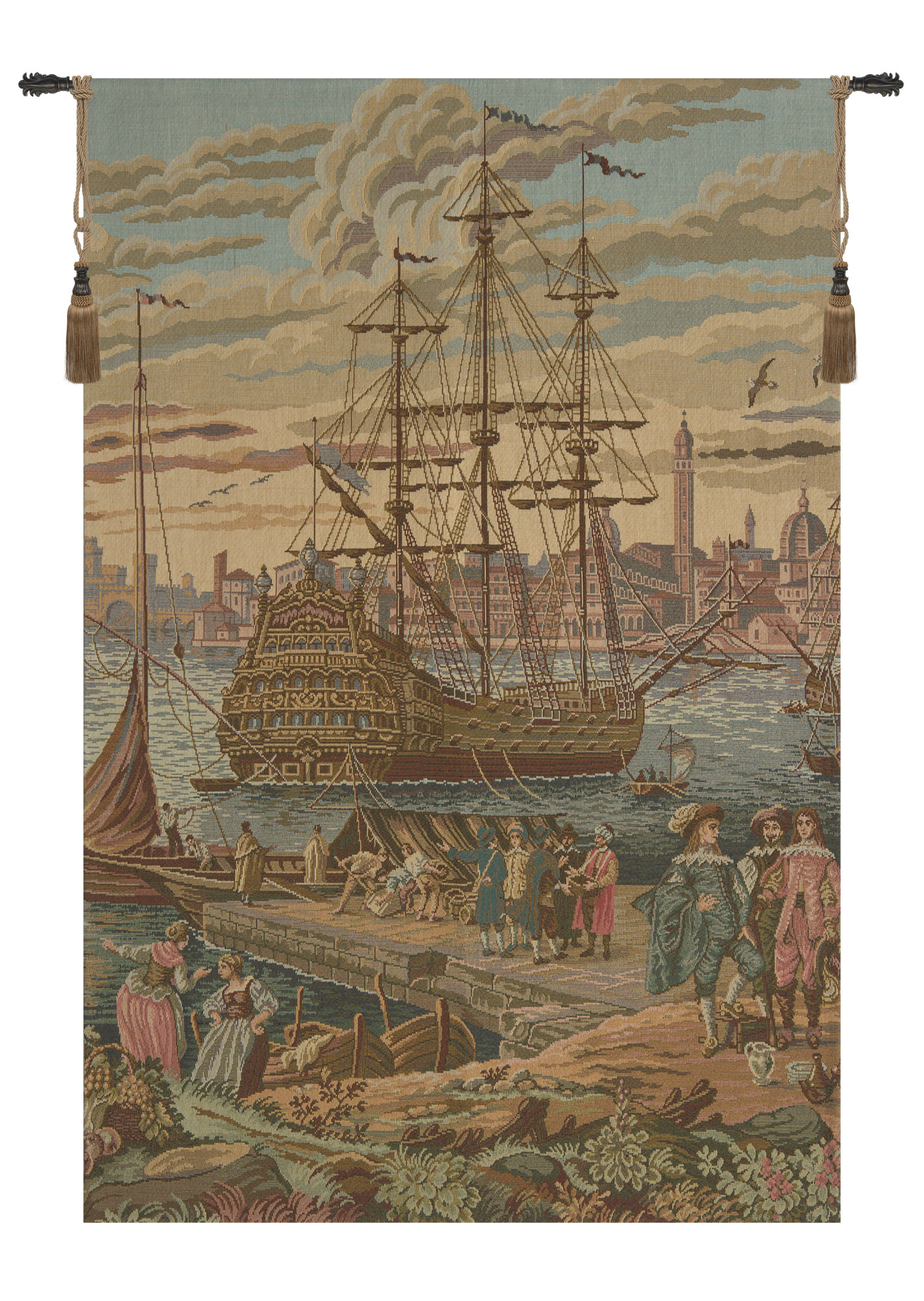 Francesco Guardi The Galleon Decorative Tapestry Wall Hanging 19 x 16 in