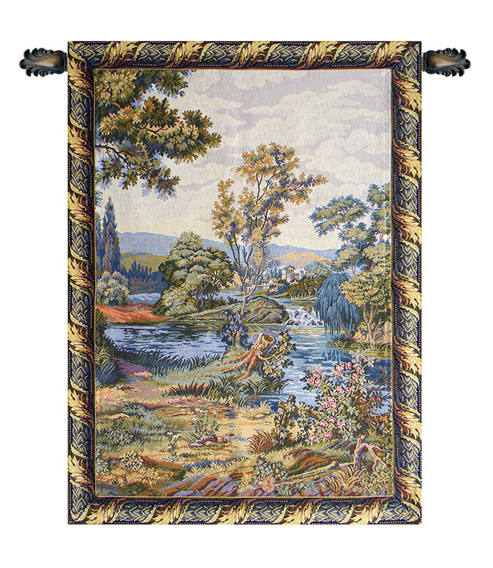 Cascata Italian Tapestry Wall Hanging 32x18 Inch Cotton Jacquard Woven Wall Tapestry