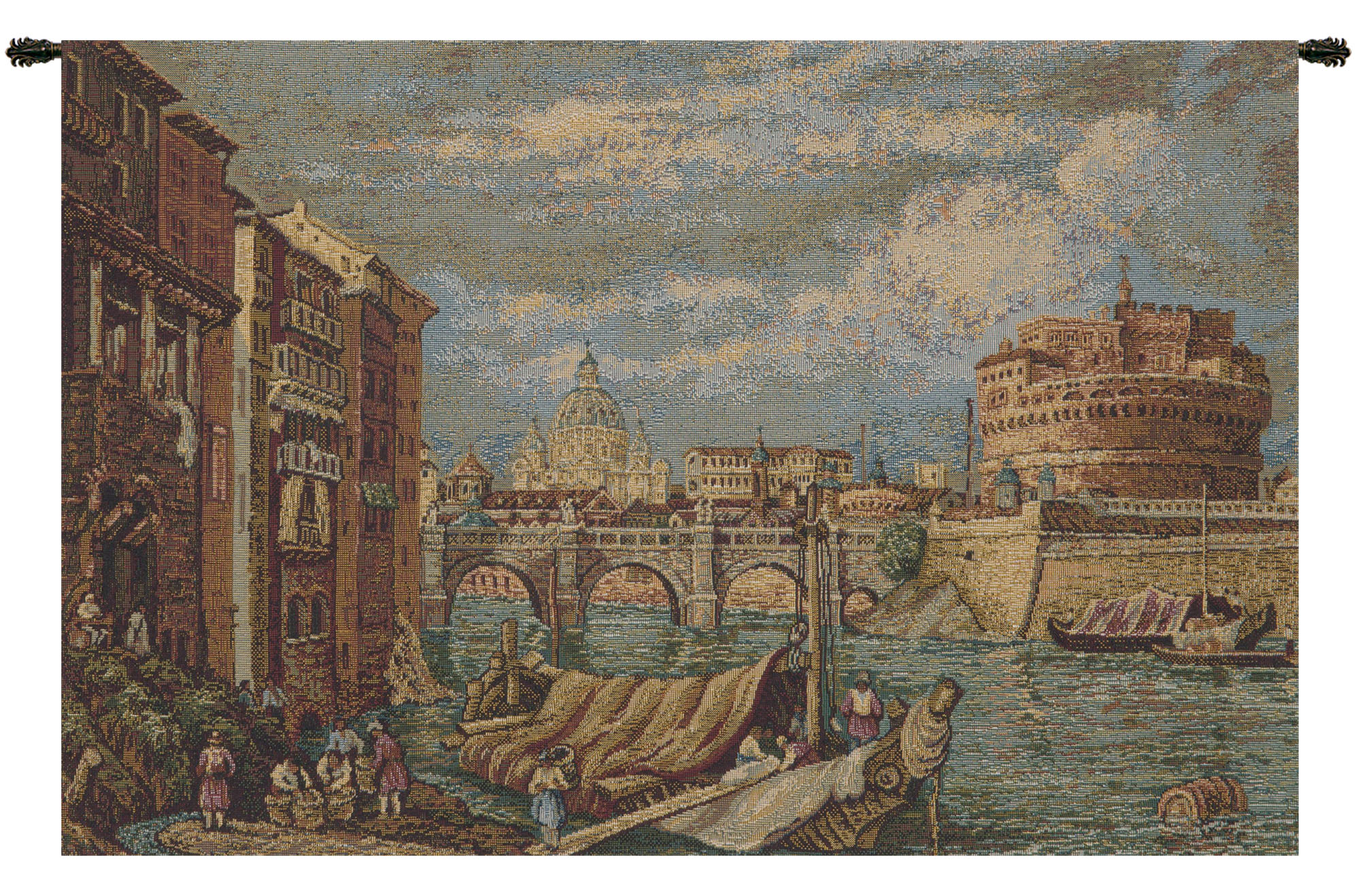 Rome Italian Tapestry Wall Hanging 19x13 Inch Cotton Jacquard Woven Wall Tapestry