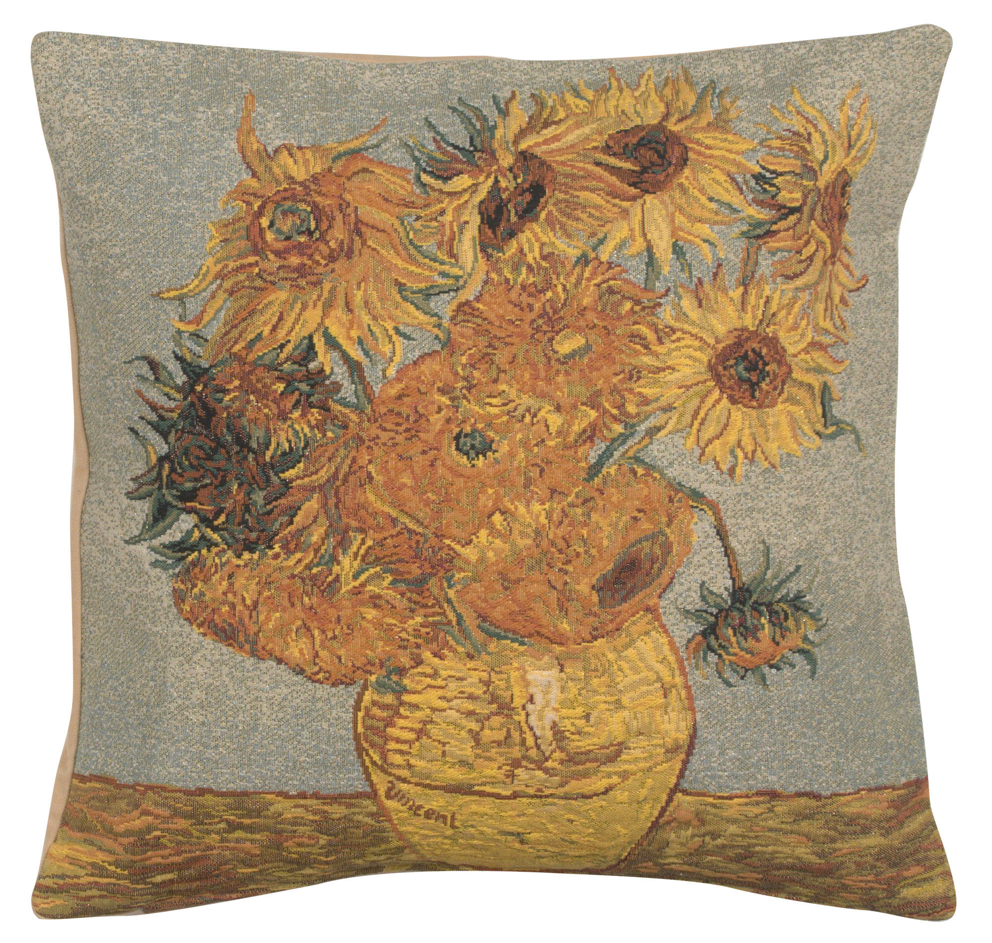 Vincent Van Gogh Sun III Tapestry Pillow Cover 18x18 Inch Cotton Jacquard Woven Cushion Cover