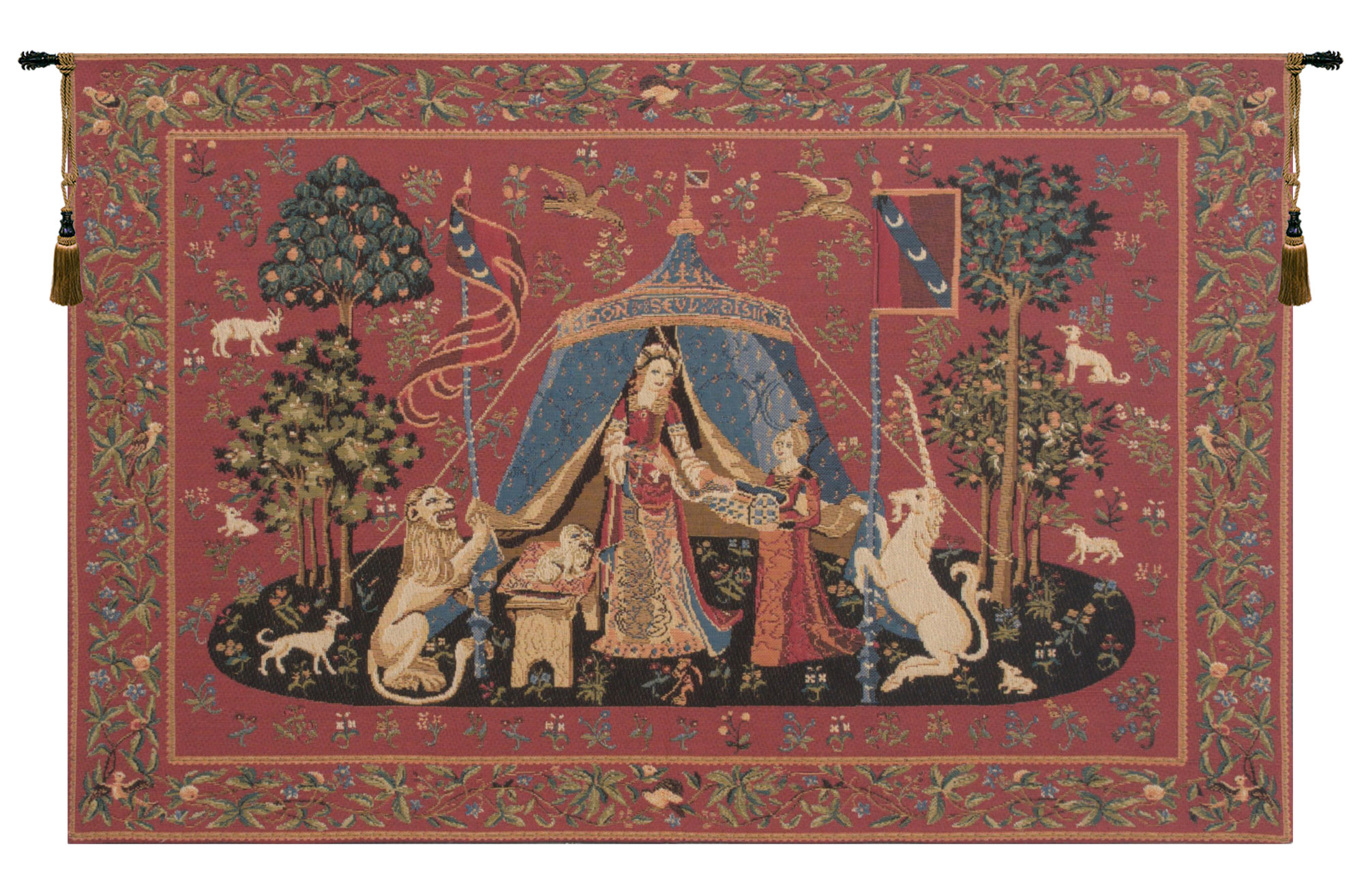 Medieval Desire A Mon Seul Desir Vintage Tapestry Wall Hanging 18 x 28 in