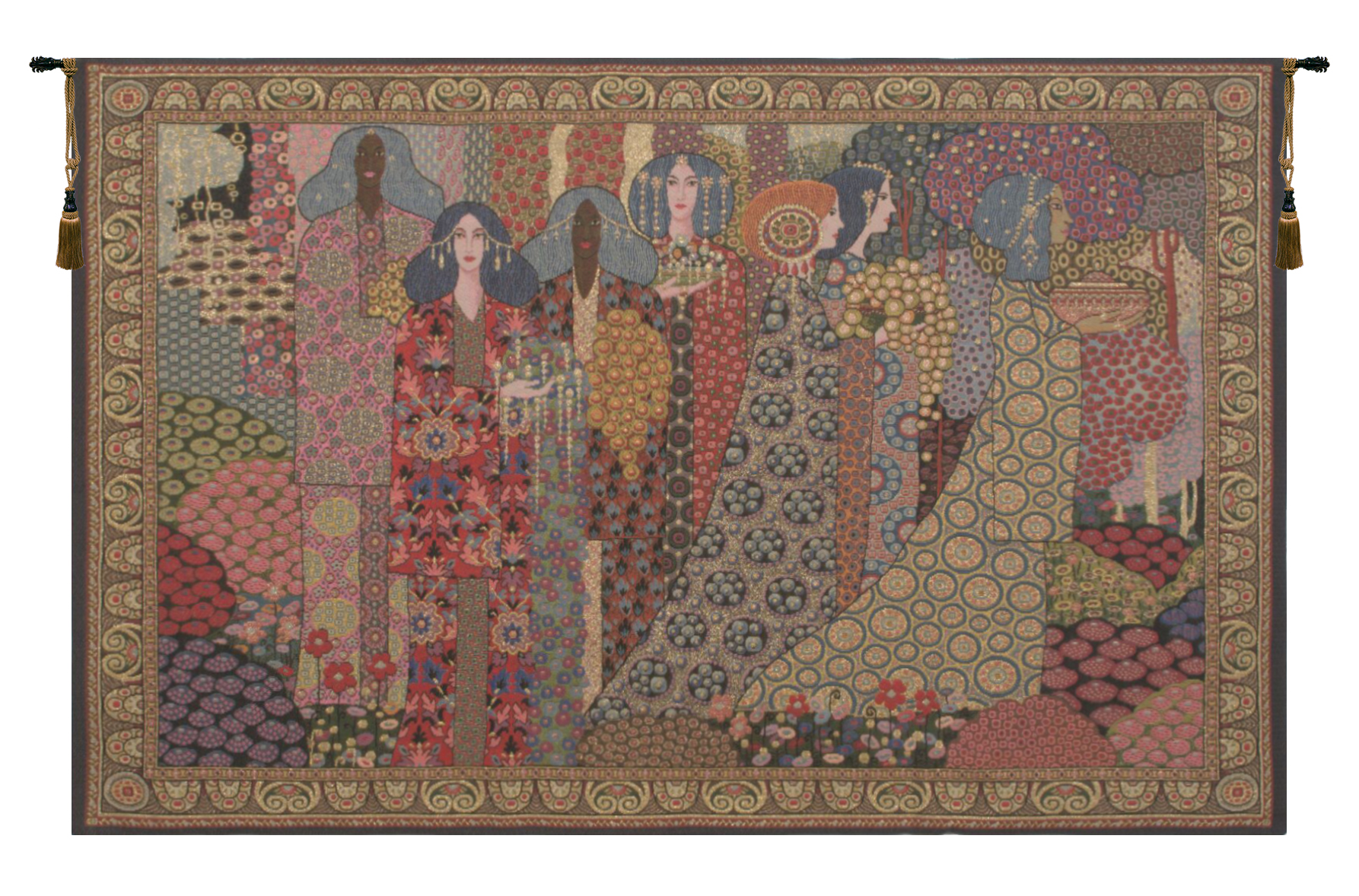 Vittorio Zecchin Aladin Decorative Tapestry Wall Hanging 26 x 34 in Art Deco Oriental Jacquard Woven Wall Art Home Decor