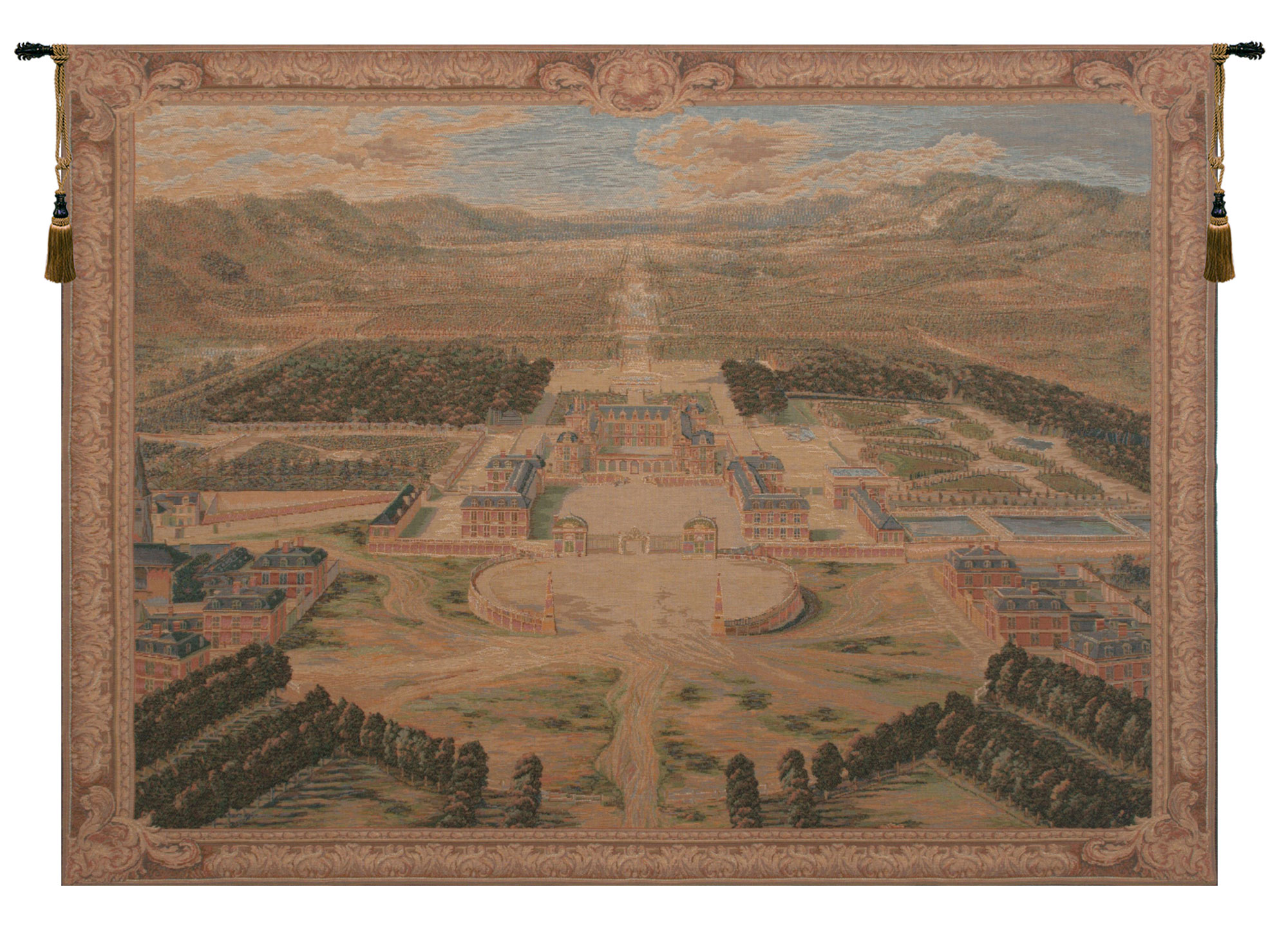 Versailles Castle French Tapestry Wall Hanging 42x58 Inch Cotton Jacquard Woven Wall Tapestry