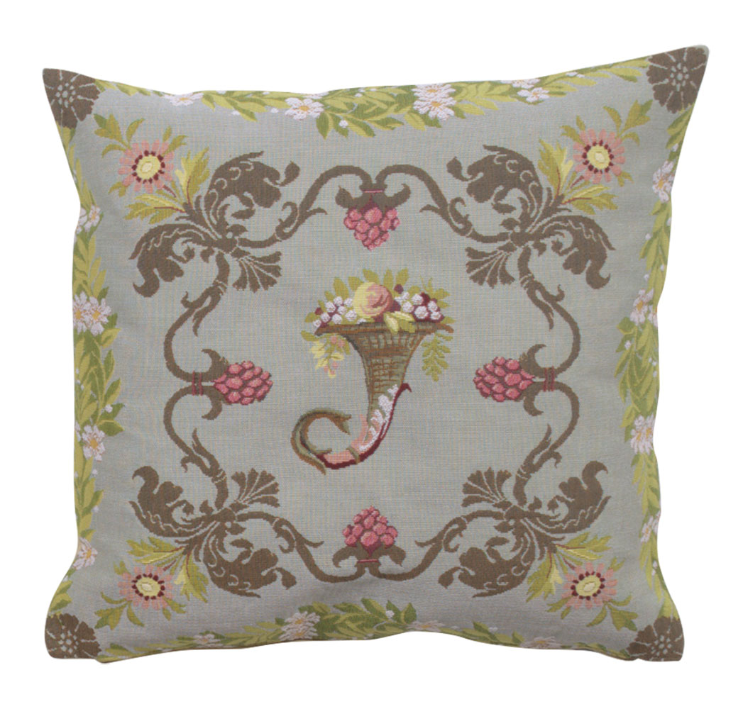 Floral Josephine Tapestry Pillow Cover 19x19 Inch Cotton Jacquard Woven Cushion Cover
