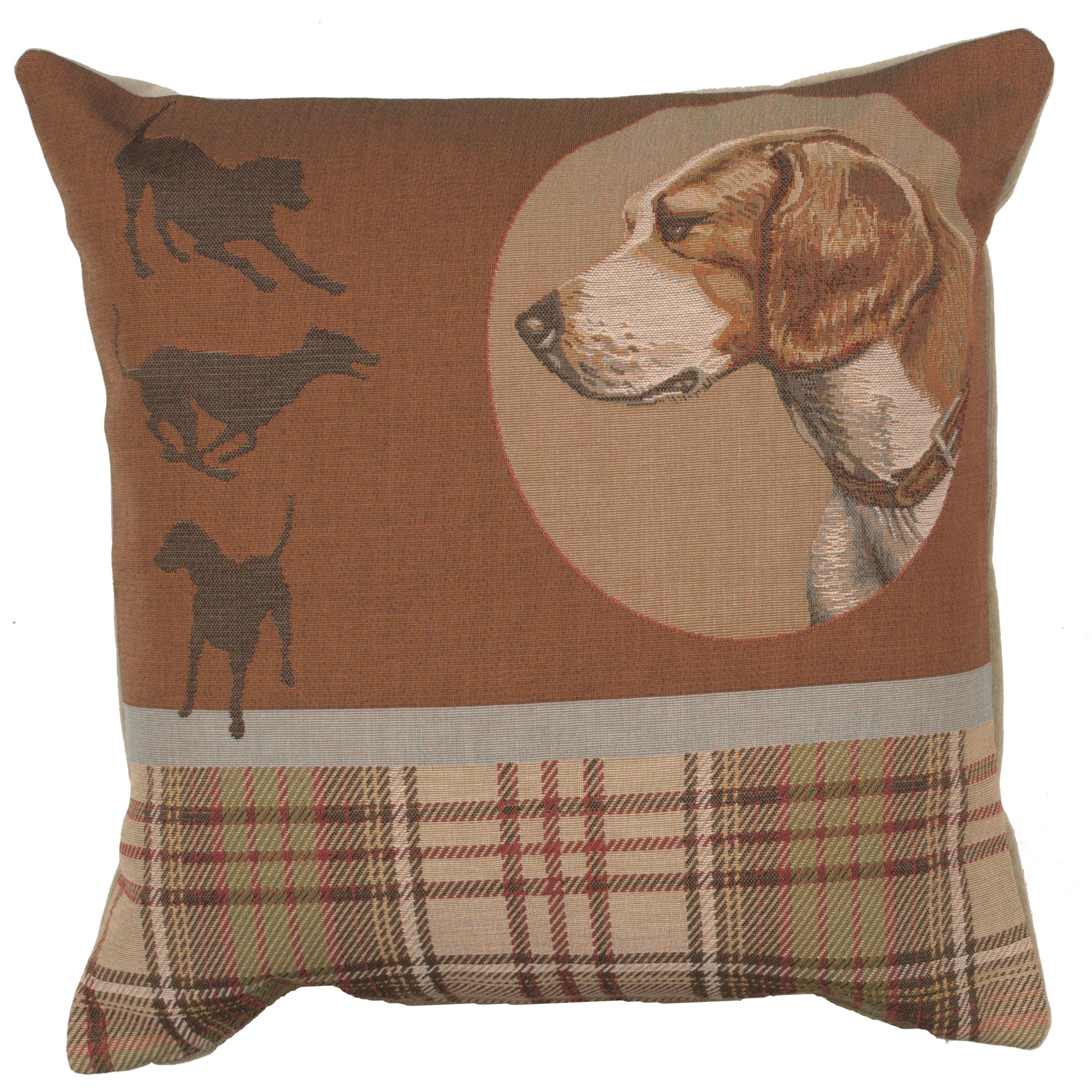 Alexandre Francois Scottish Dogs Tapestry Pillow Cover 19x19 Inch Cotton Jacquard Woven Cushion Cover