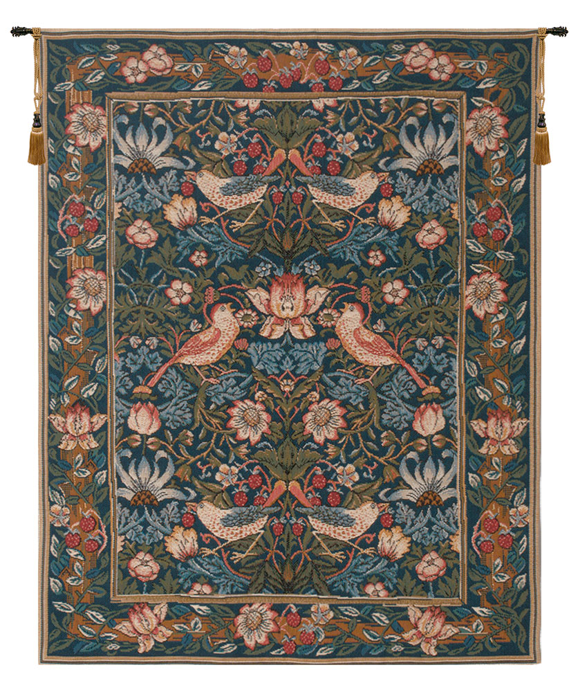 William Morris Birds Face to Face I Tapestry Wall Hanging 26 x 19 in Jacquard Woven Arts Crafts Decor