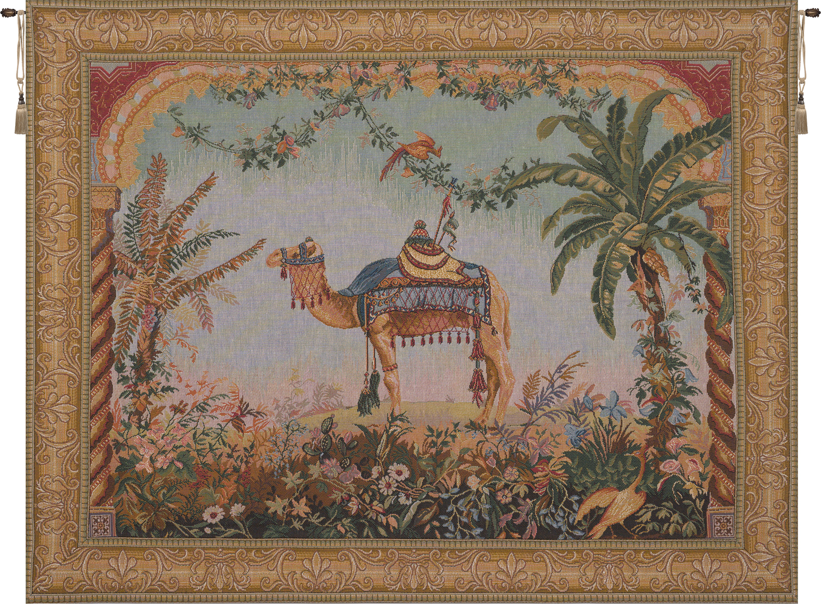 Jean-Baptiste Huet The Camel Vintage Tapestry Wall Hanging 25 x 32 in Jacquard Woven Animal Wall Art