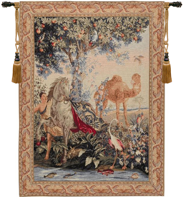 Cheval Drape Forest Tapestry Wall Hanging 32 x 25 in Jacquard Woven Horse Woodland Wall Art
