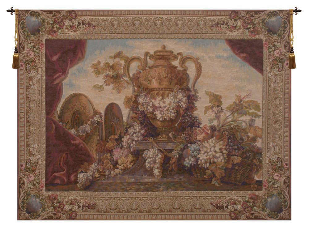 Vase and Raisins French Tapestry Wall Art Hanging For Home Decor (New)