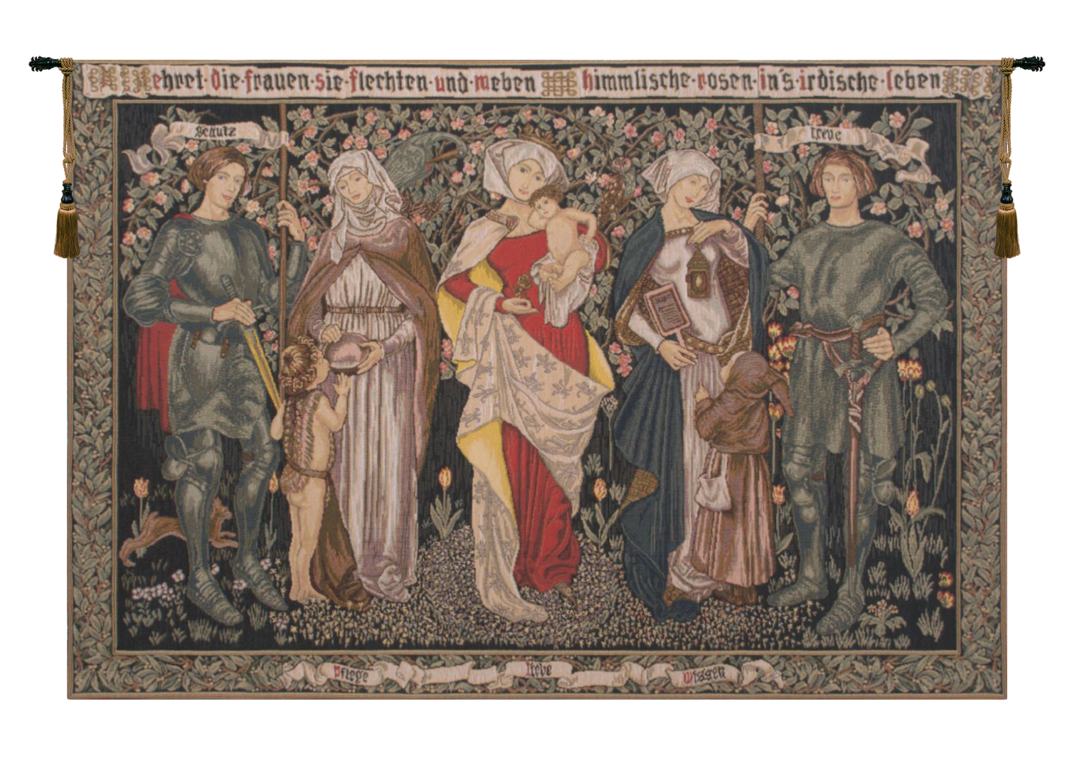 Edward Burne Jones Women's Worth Tapestry Wall Hanging 34 x 56 in