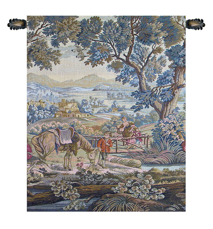 Ruscello Italian Tapestry Wall Hanging 17 x 14 in European Landscape Jacquard Woven Traditional Home Decor