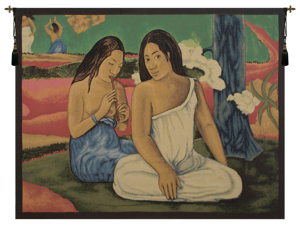 Paul Gauguin Joy Decorative Tapestry Wall Hanging 18 x 25 in Post Impressionist Fine Art Jacquard Woven Decor