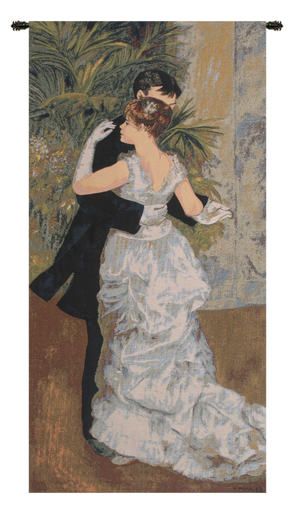Auguste Renoir Dance In The City Decorative Tapestry Wall Hanging 36 x 19 French Impressionist Woven Art