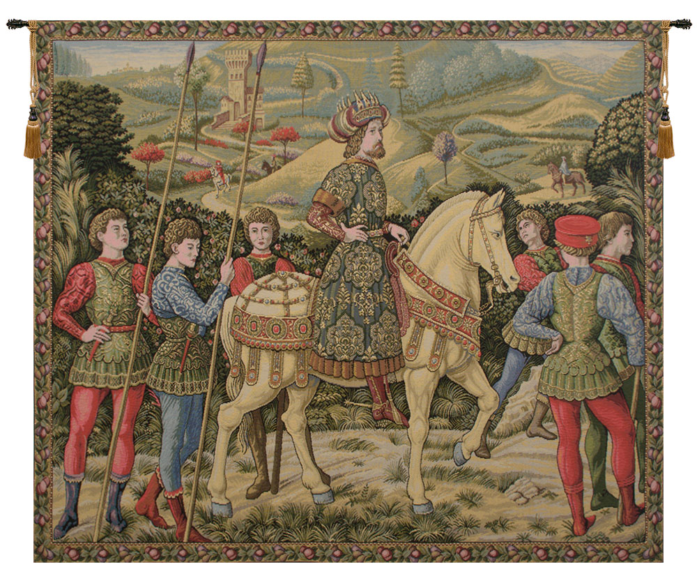 Benozzo Gozzoli John Palaelogus Renaissance Tapestry Wall Hanging 24 x 30 Historical Jacquard Woven Wall Art