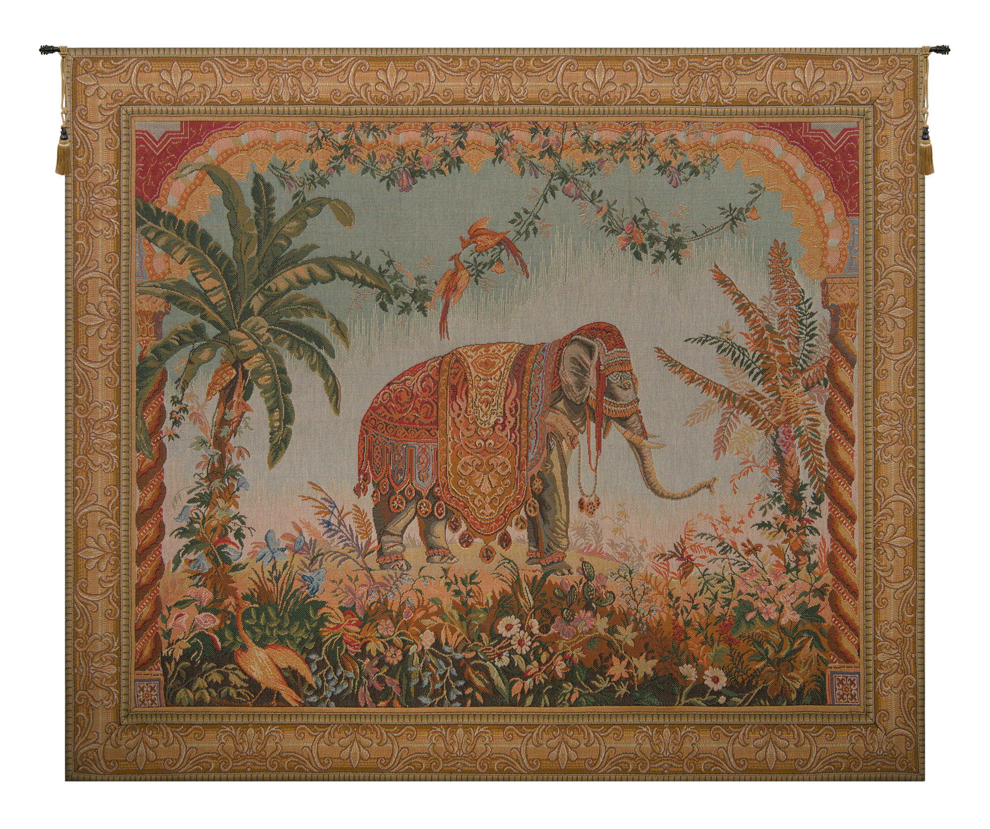 Jean-Baptiste Huet Royal Elephant Vintage Tapestry Wall Hanging 26 x 33 in