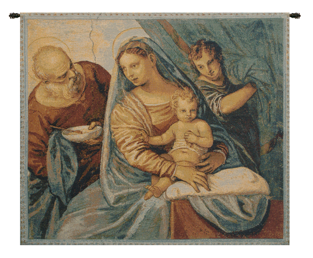 Paolo Veronese Madonna della Pappa Religious Tapestry Wall Hanging 22 x 25 Renaissance Christian Jacquard Woven Wall Art