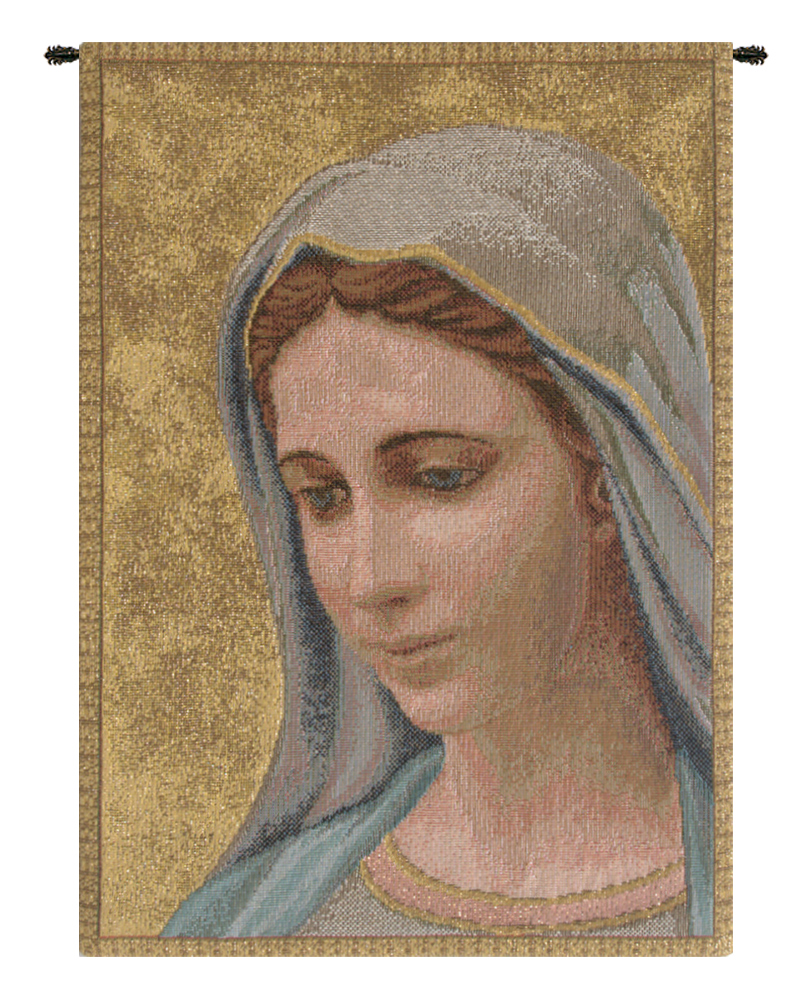 Raoul Vitale Madonna di Medjugorie Religious Tapestry Wall Hanging 9 x 6 in Christian Jacquard Woven Wall Art